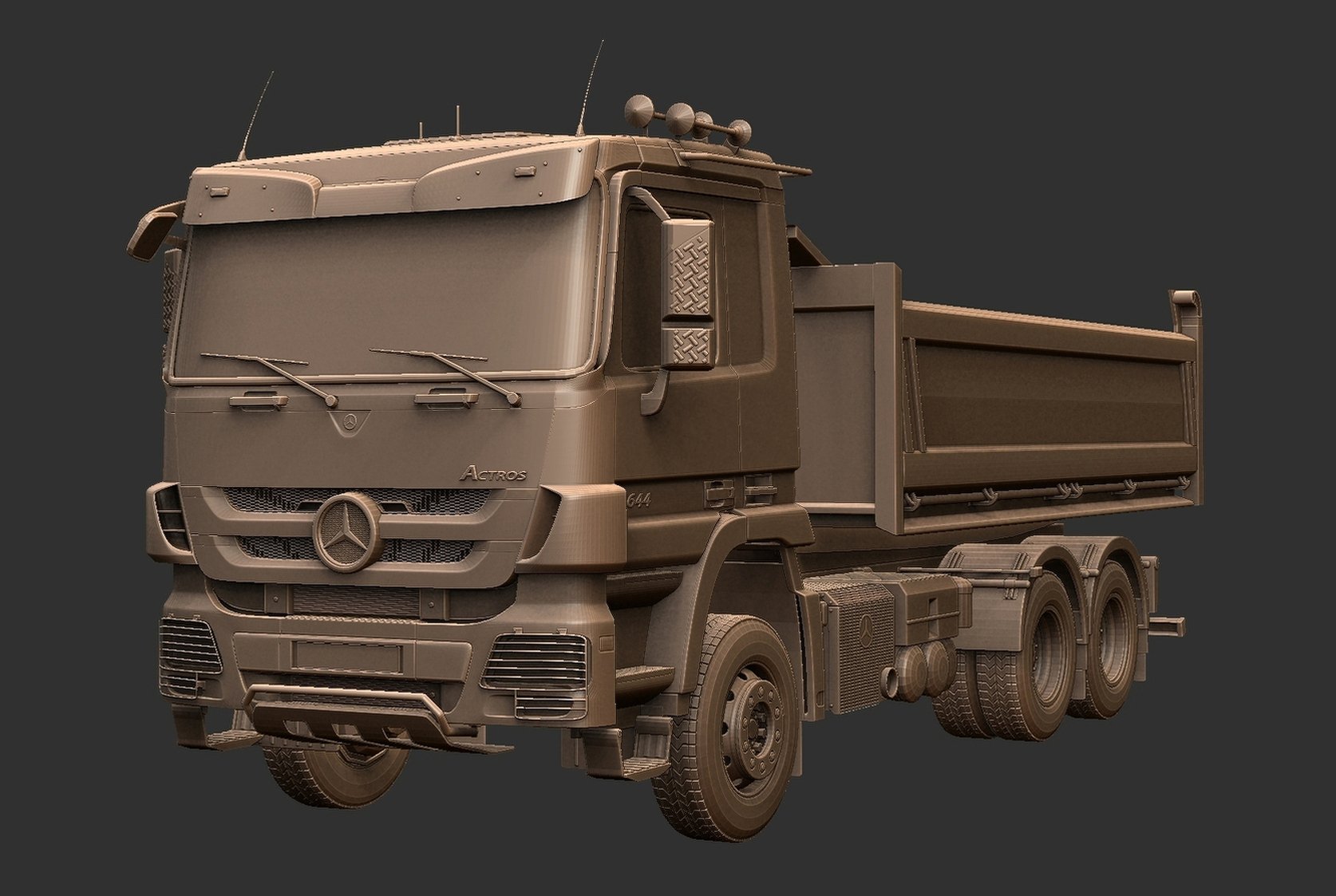 Mercedes-Benz Actros 2644 Tipper STL 3D Print Model