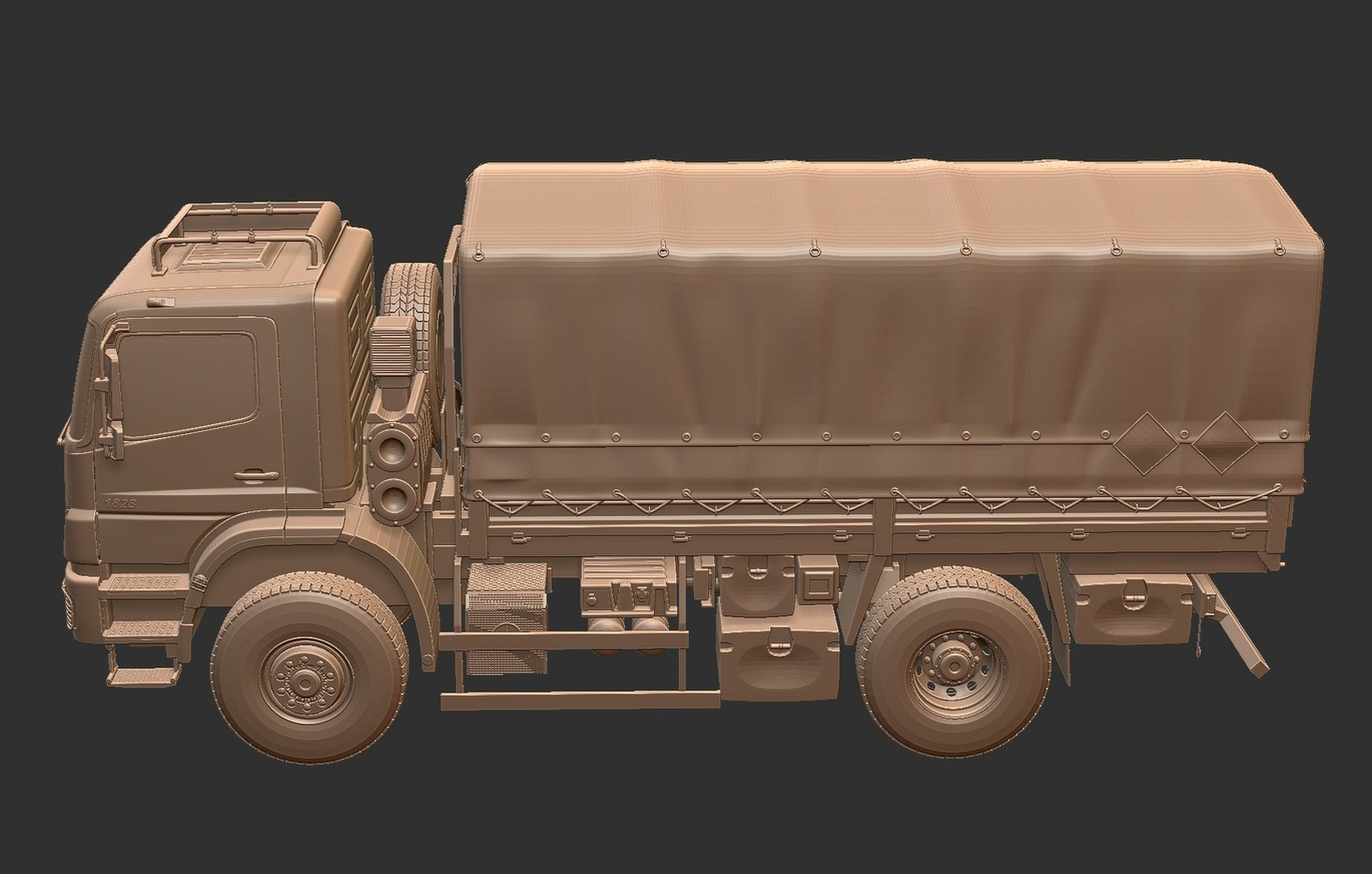 Mercedes-Benz Axor 1828A Military Truck STL 3D Print Model