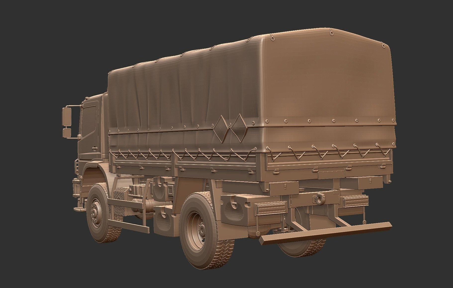 Mercedes-Benz Axor 1828A Military Truck STL 3D Print Model