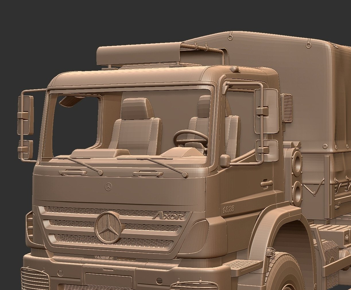 Mercedes-Benz Axor 1828A Military Truck STL 3D Print Model