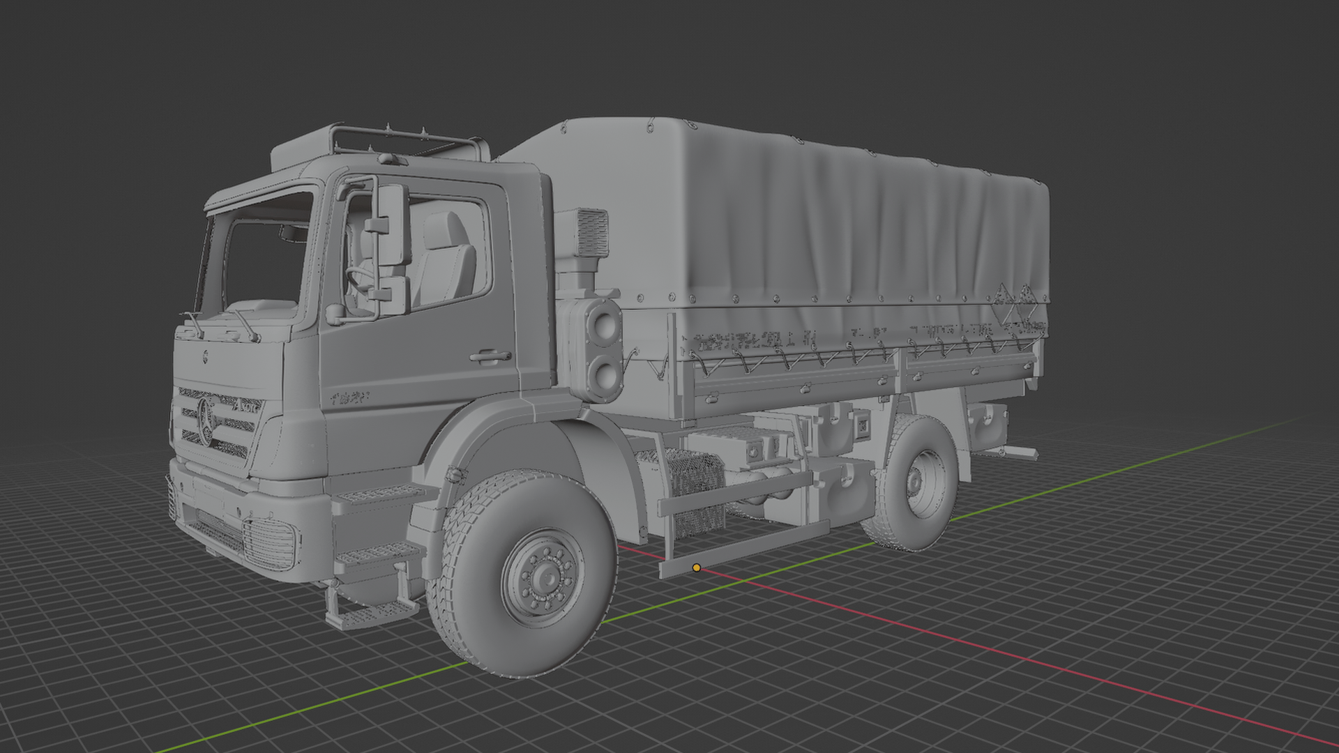 Mercedes-Benz Axor 1828A Military Truck STL 3D Print Model