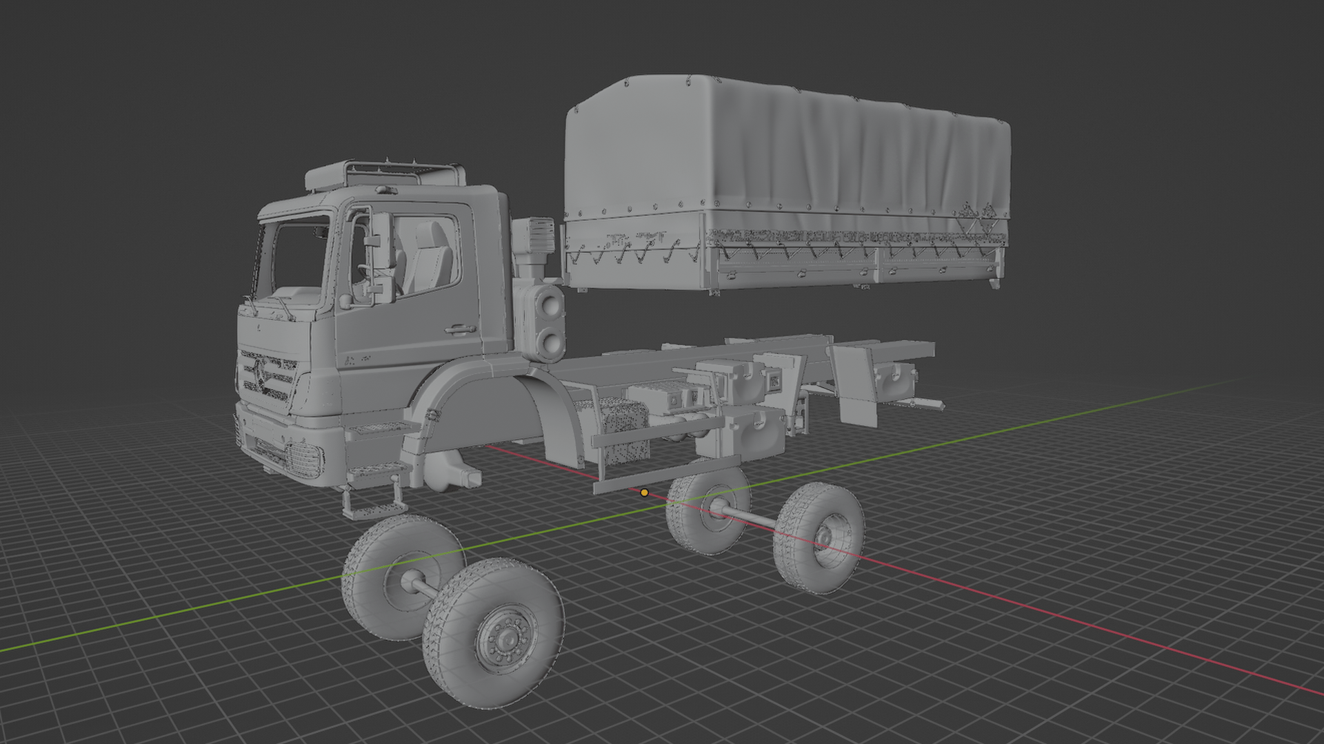 Mercedes-Benz Axor 1828A Military Truck STL 3D Print Model