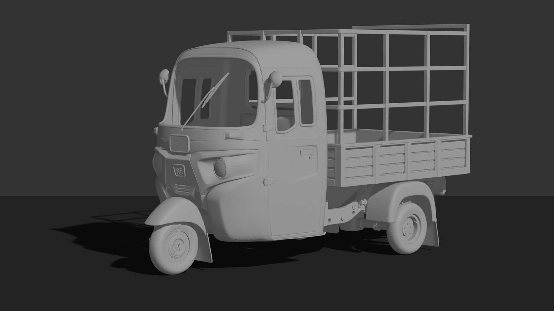 Bajaj RE Mini Pickup Tricycle STL 3D Print Model