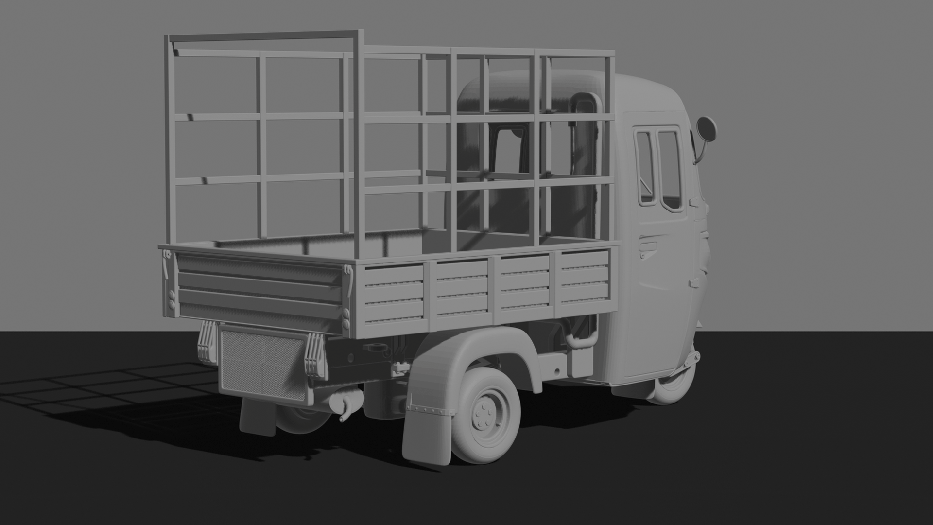 Bajaj RE Mini Pickup Tricycle STL 3D Print Model