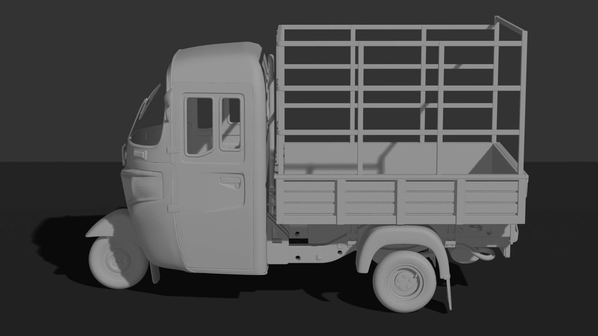 Bajaj RE Mini Pickup Tricycle STL 3D Print Model