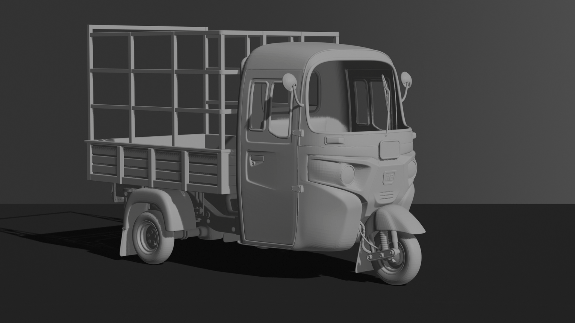 Bajaj RE Mini Pickup Tricycle STL 3D Print Model