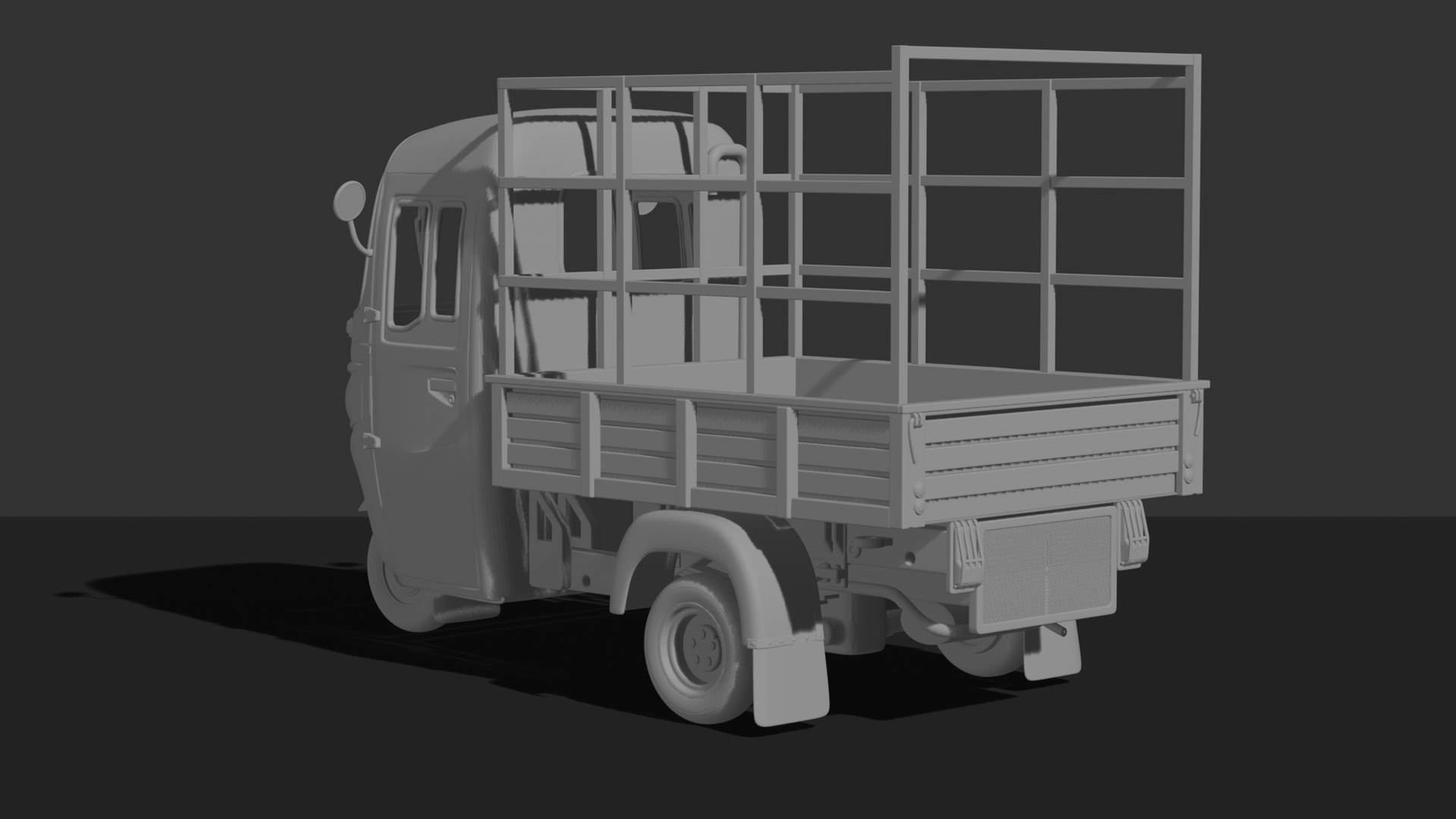 Bajaj RE Mini Pickup Tricycle STL 3D Print Model
