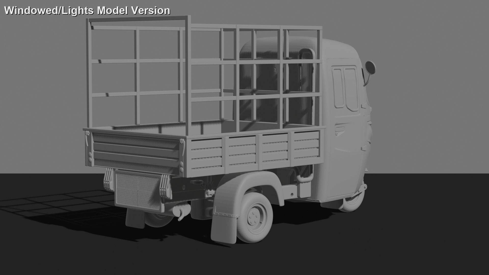Bajaj RE Mini Pickup Tricycle STL 3D Print Model