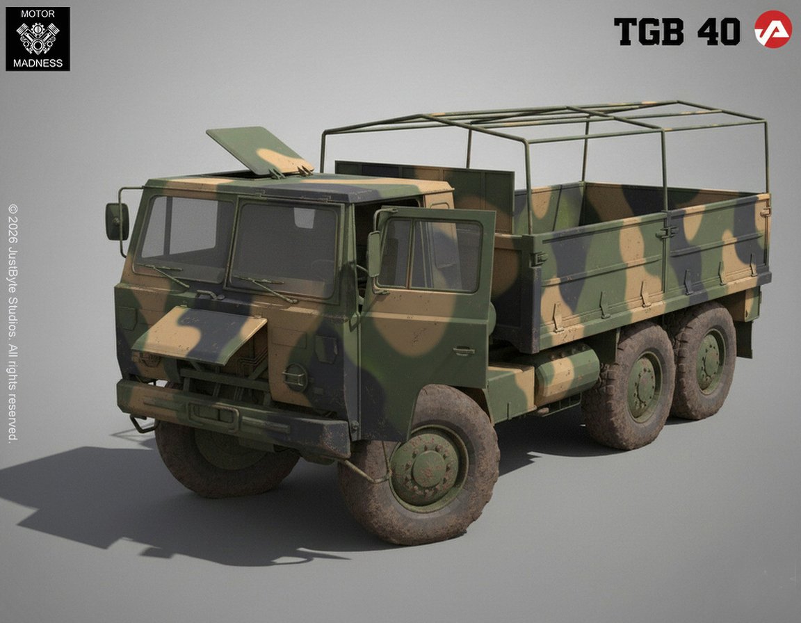 Scania TGB 40 6x6 Military Cargo Truck STL 3D Print Model
