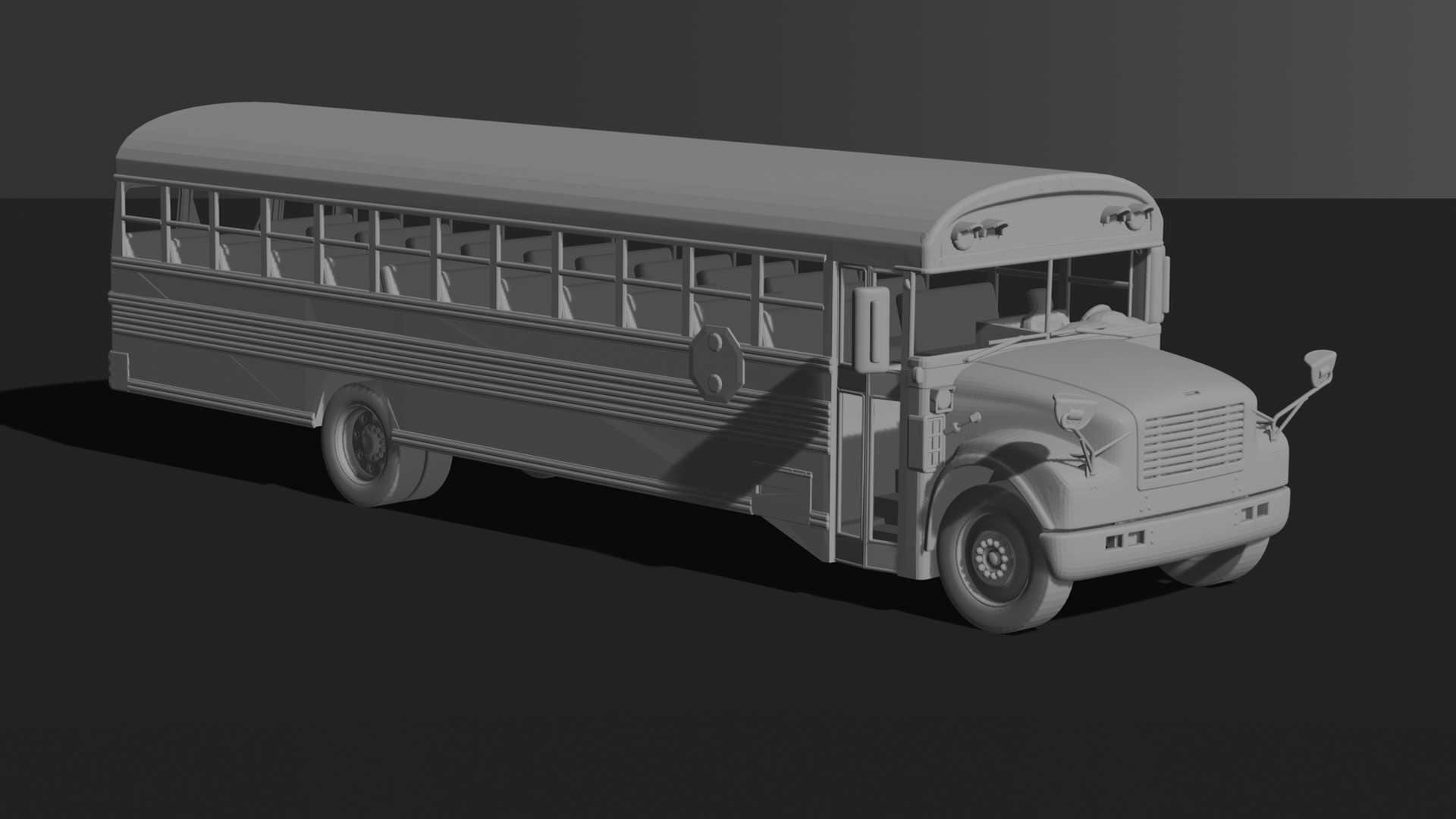 International S-Series School Bus STL 3D Print Model