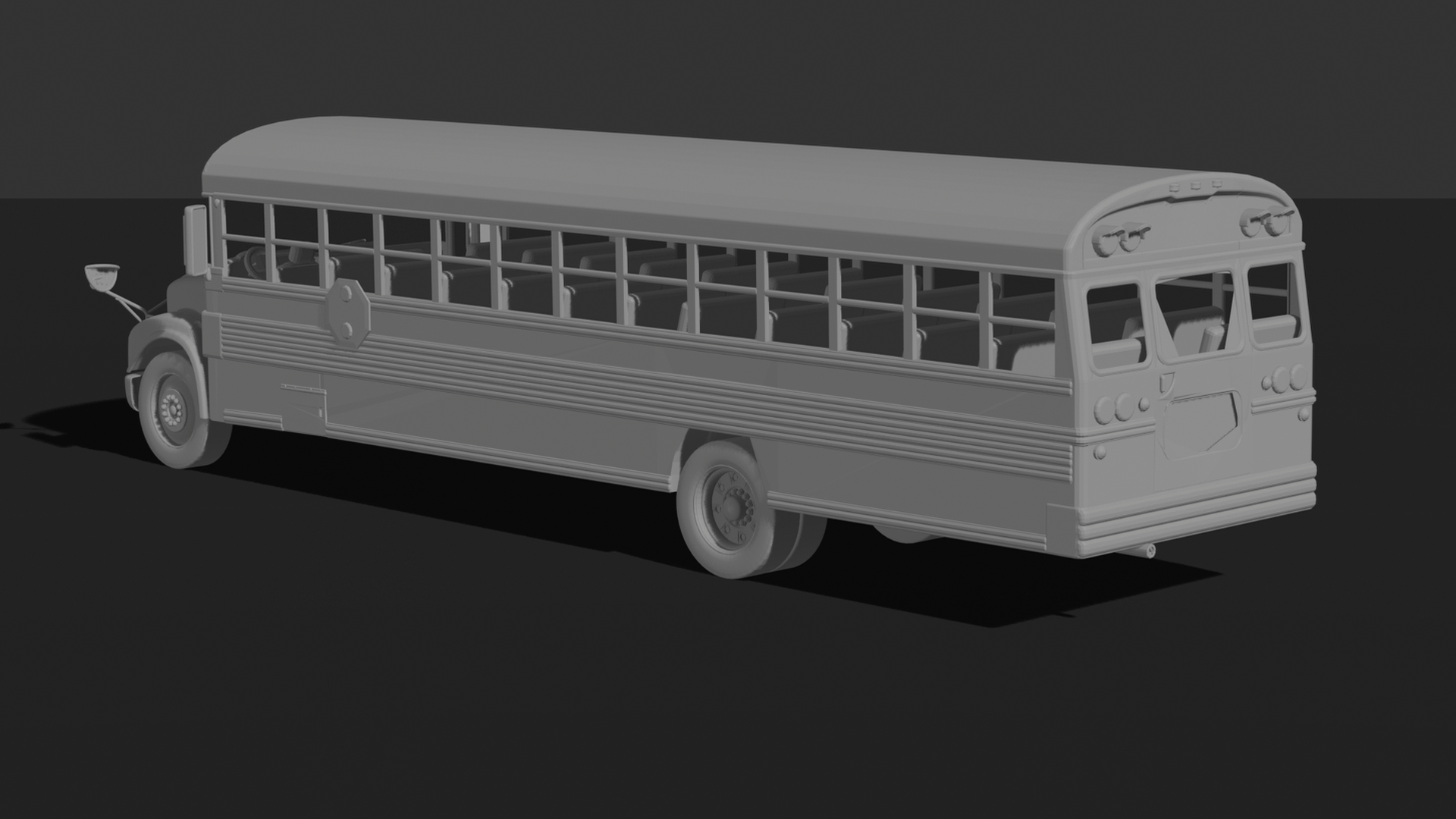 International S-Series School Bus STL 3D Print Model