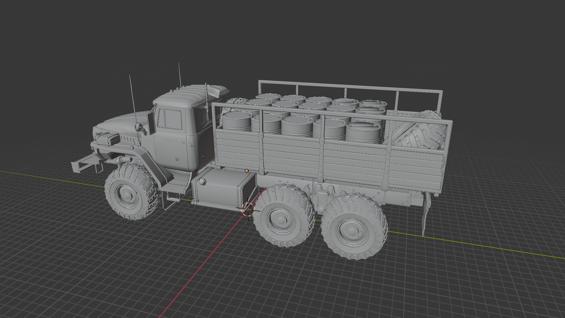 Ural 4320 Military Cargo Truck STL 3D Print Model