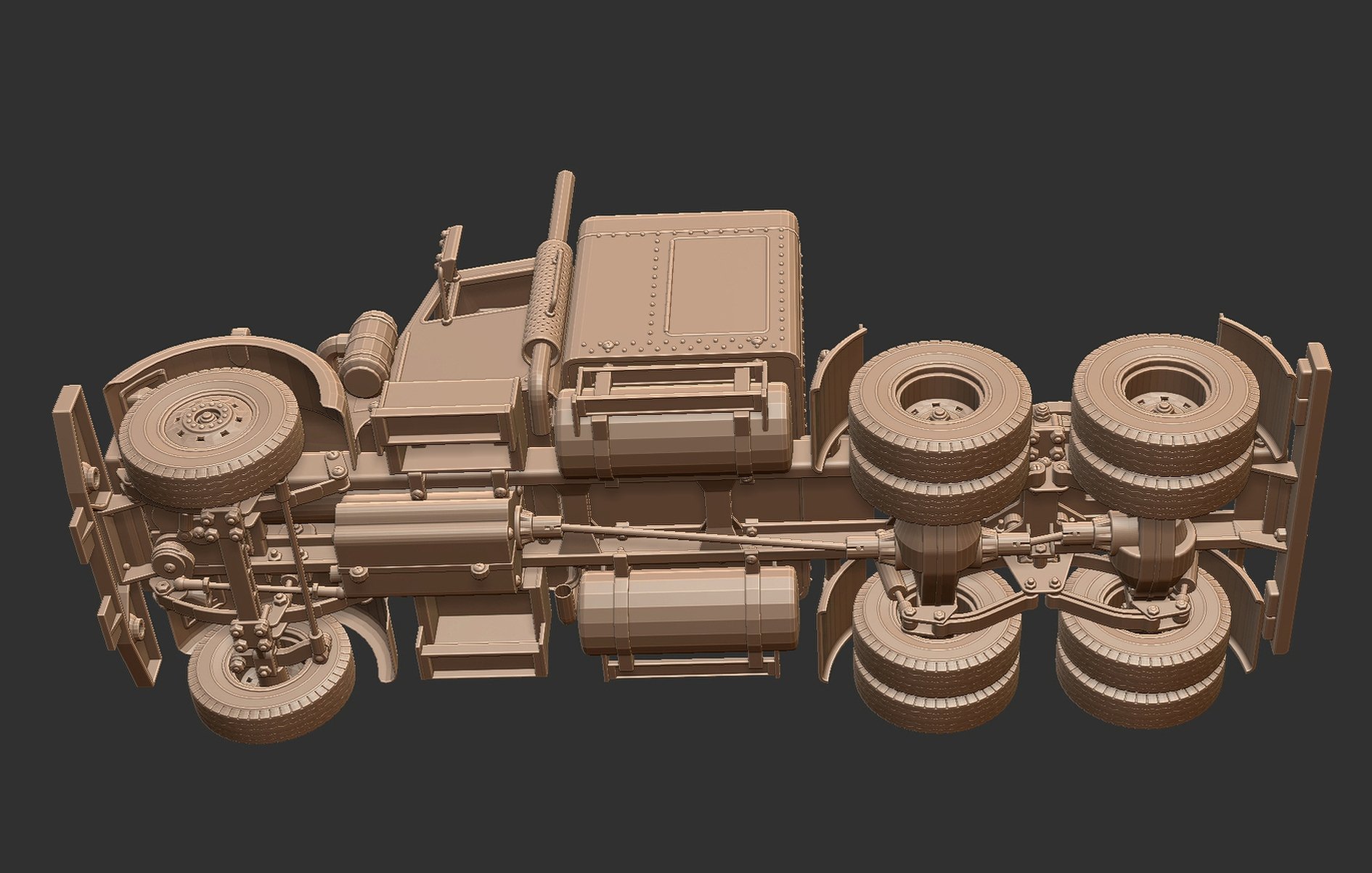 Kenworth W900 with Trailer STL 3D Print Model