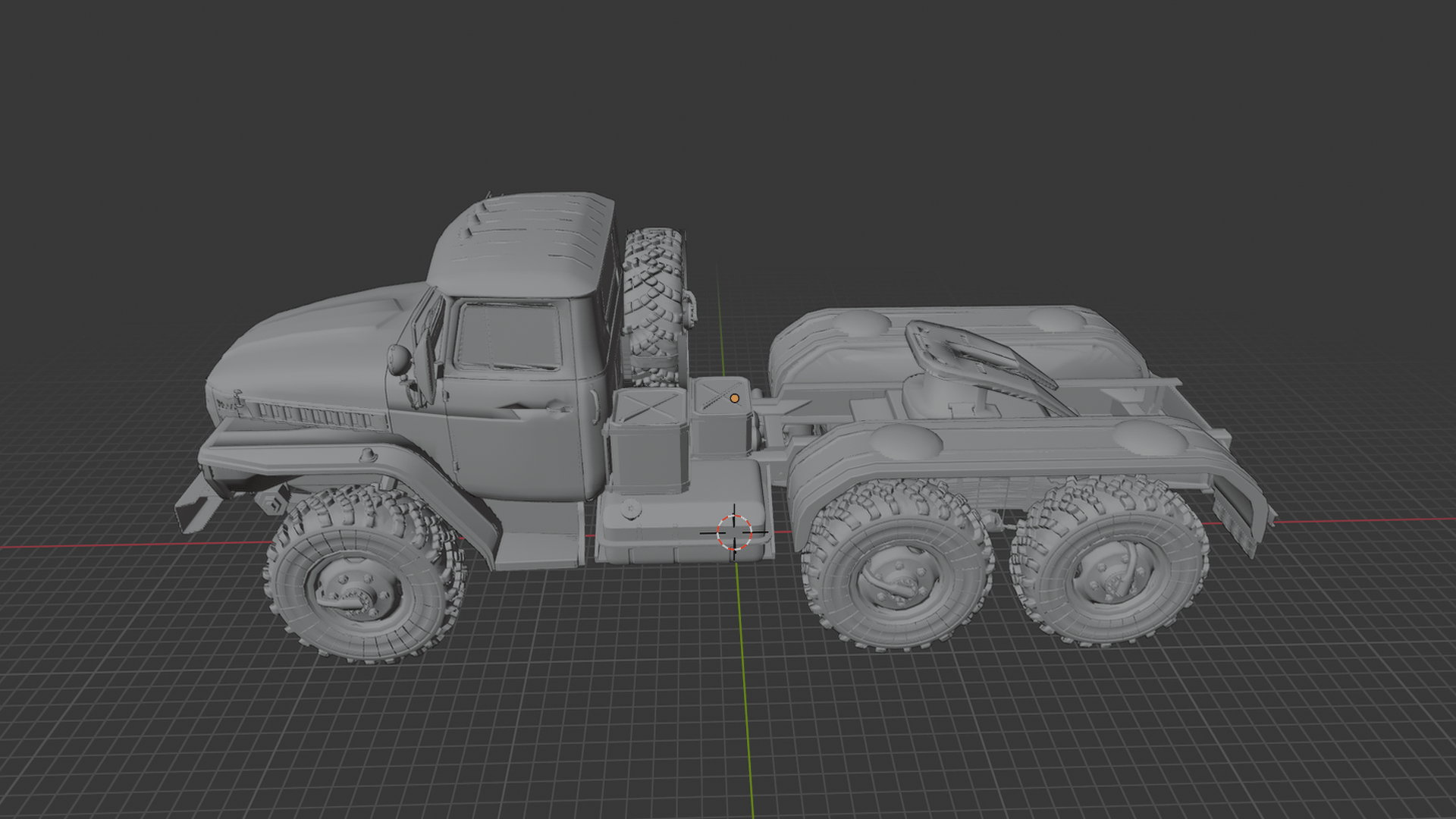 Ural 4420 Military Truck Tractor STL 3D Print Model
