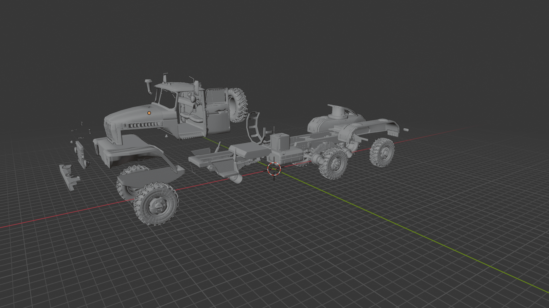 Ural 4420 Military Truck Tractor STL 3D Print Model