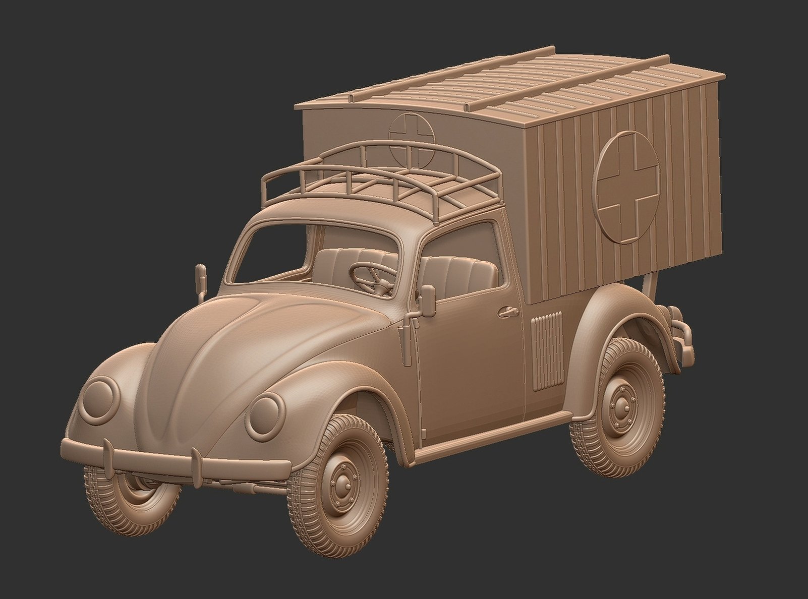 Volkswagen VW 38 WWII Military Ambulance STL 3D Print Model