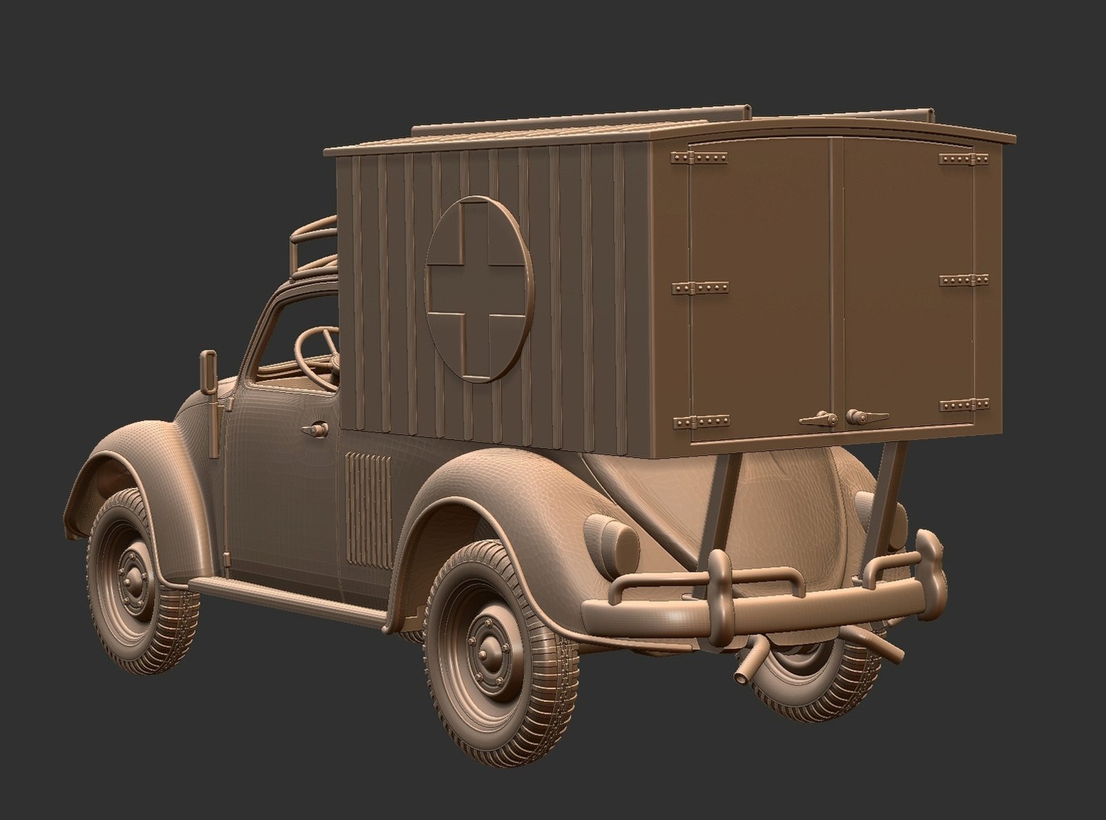 Volkswagen VW 38 WWII Military Ambulance STL 3D Print Model