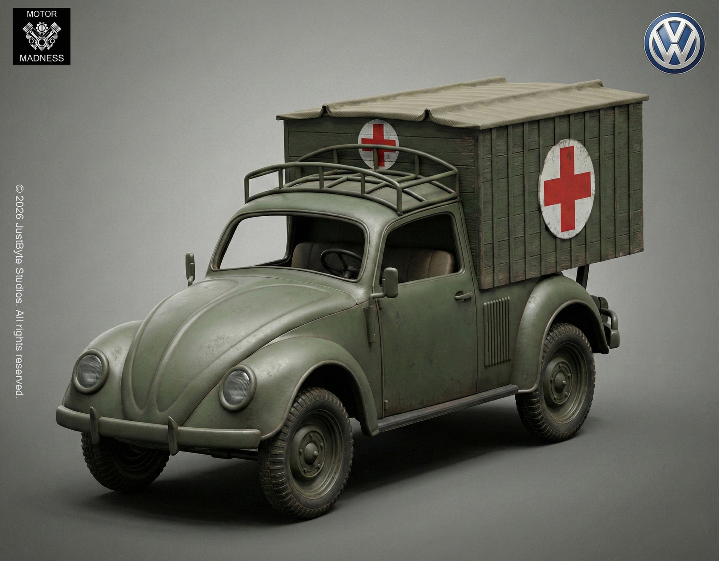 Volkswagen VW 38 WWII Military Ambulance STL 3D Print Model