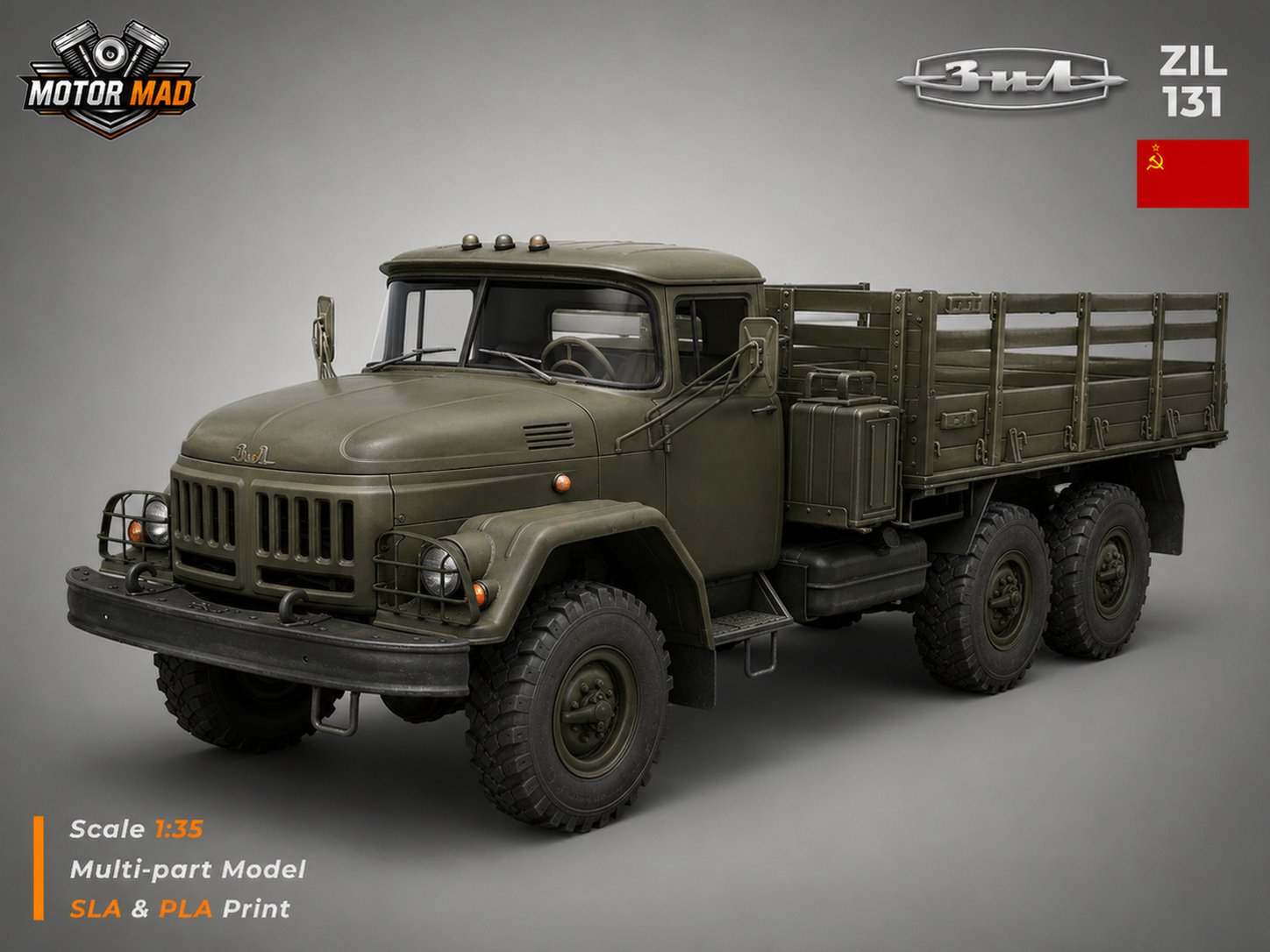 ZIL 131 Military Truck 1966 STL 3D Print Model