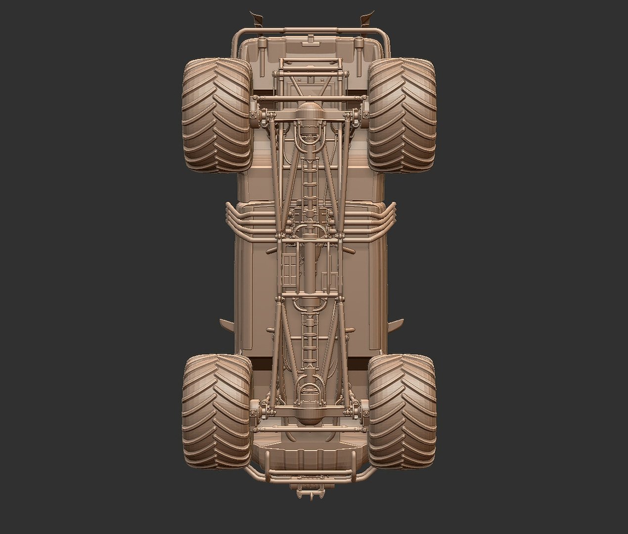 Dodge Ram 1500 Rebel Monster Truck STL 3D Print Model