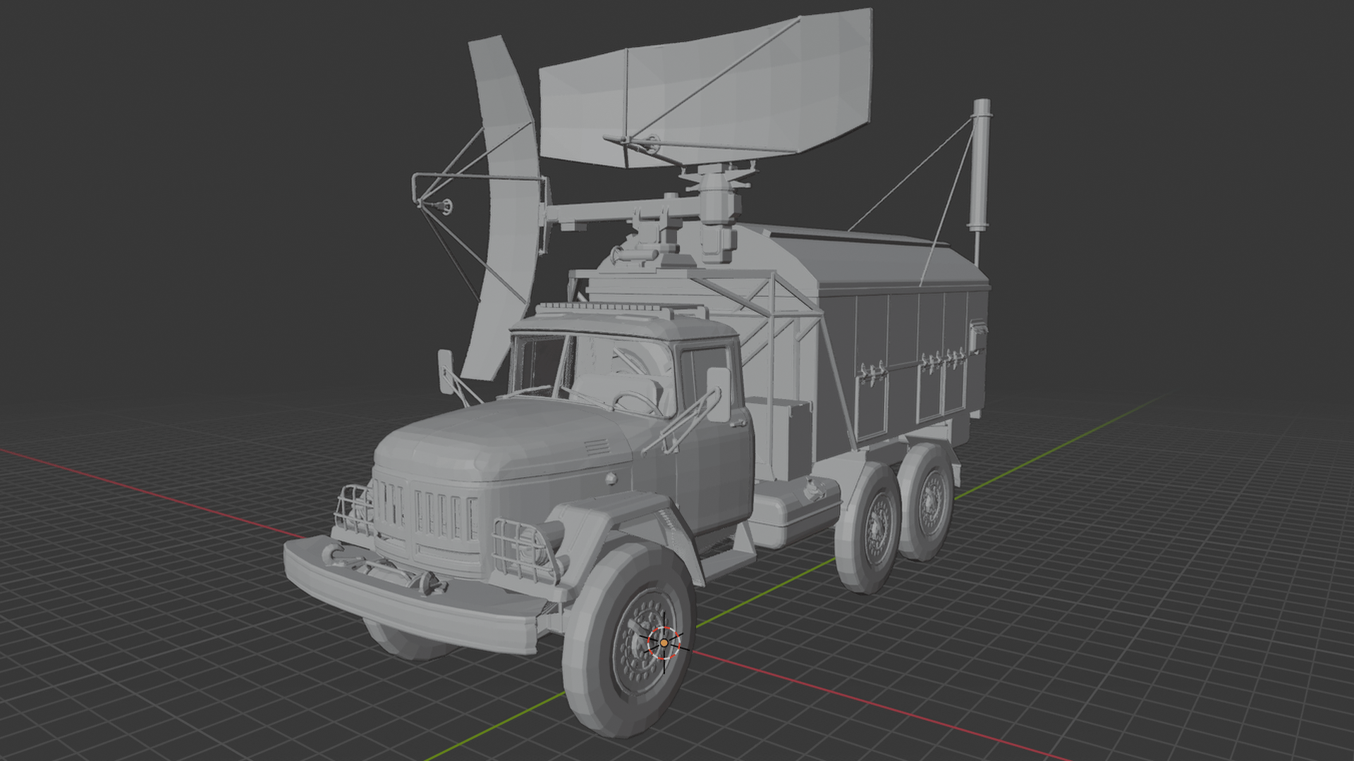 ZIL-131 RSP Soviet Military Radar Truck STL 3D Print Model