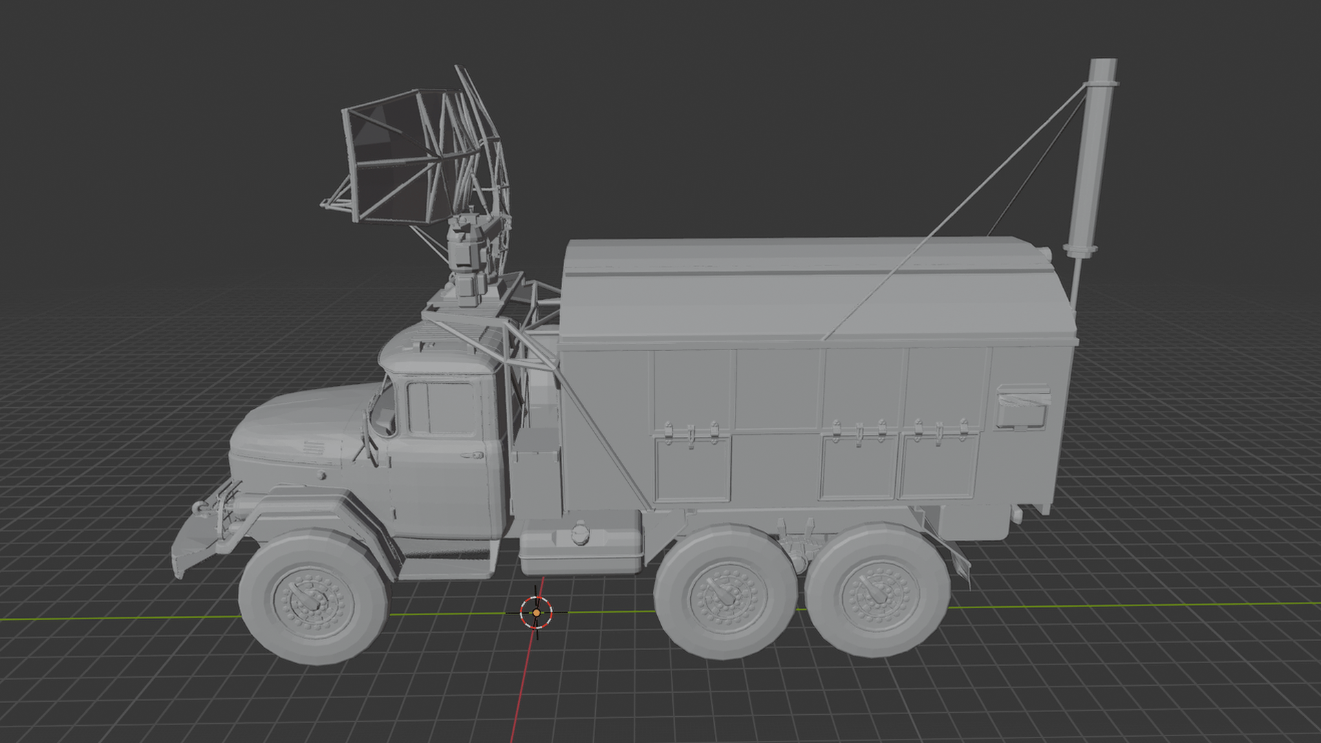 ZIL-131 RSP Soviet Military Radar Truck STL 3D Print Model