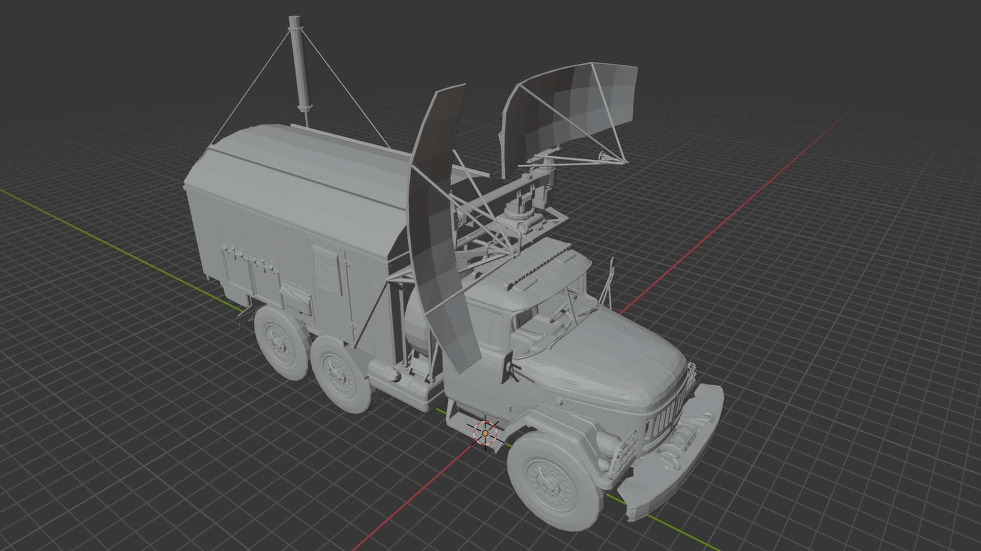 ZIL-131 RSP Soviet Military Radar Truck STL 3D Print Model