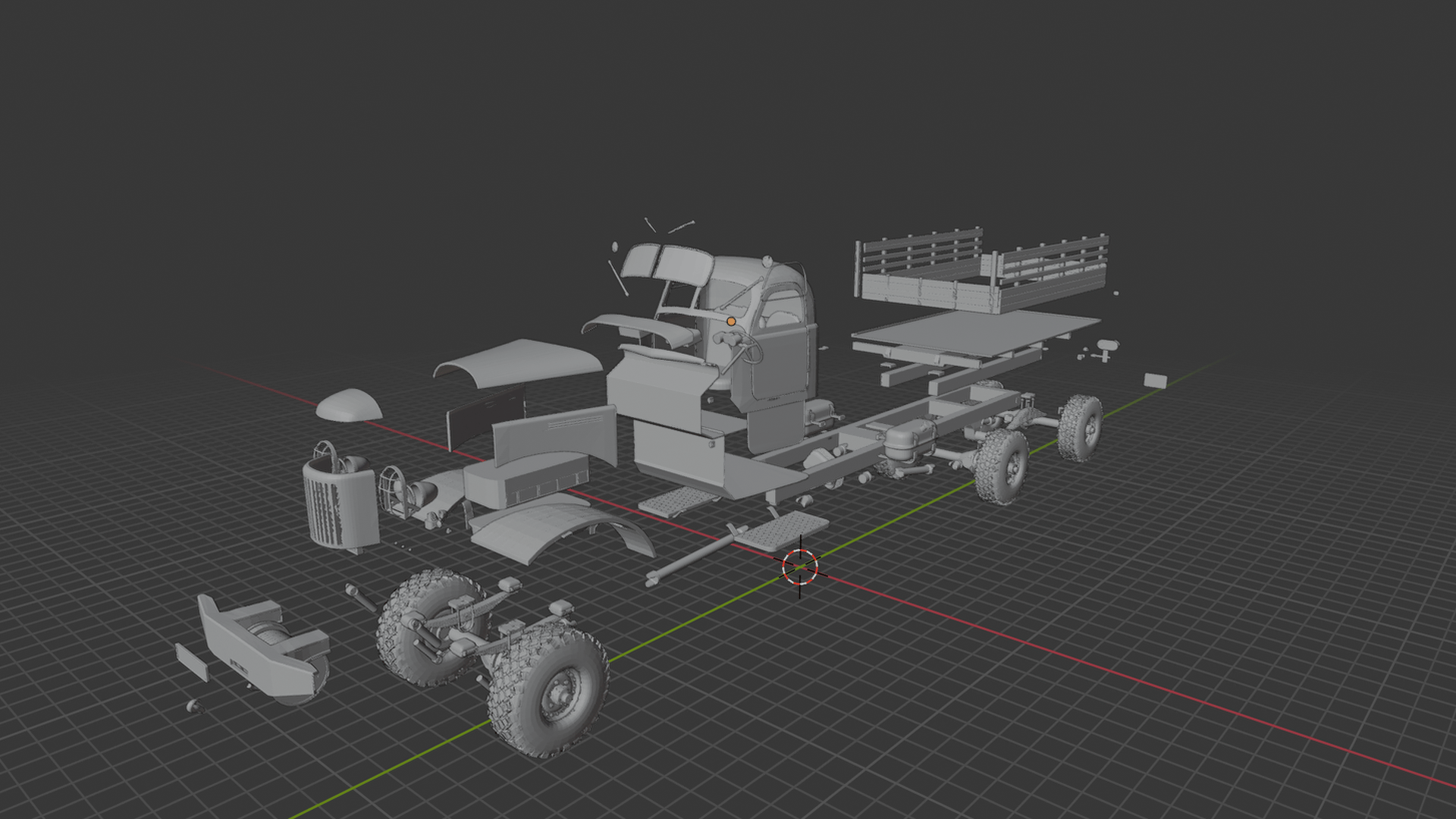 ZIL-157 Military Truck STL 3D Print Model