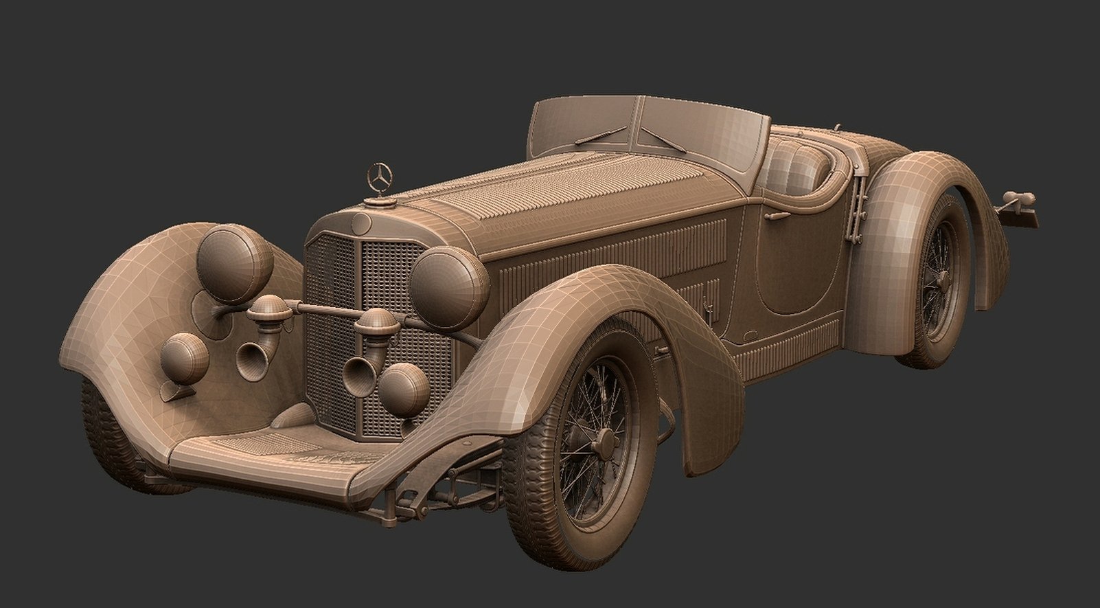 Mercedes-Benz SS Roadster W06 1928 STL 3D Print Model