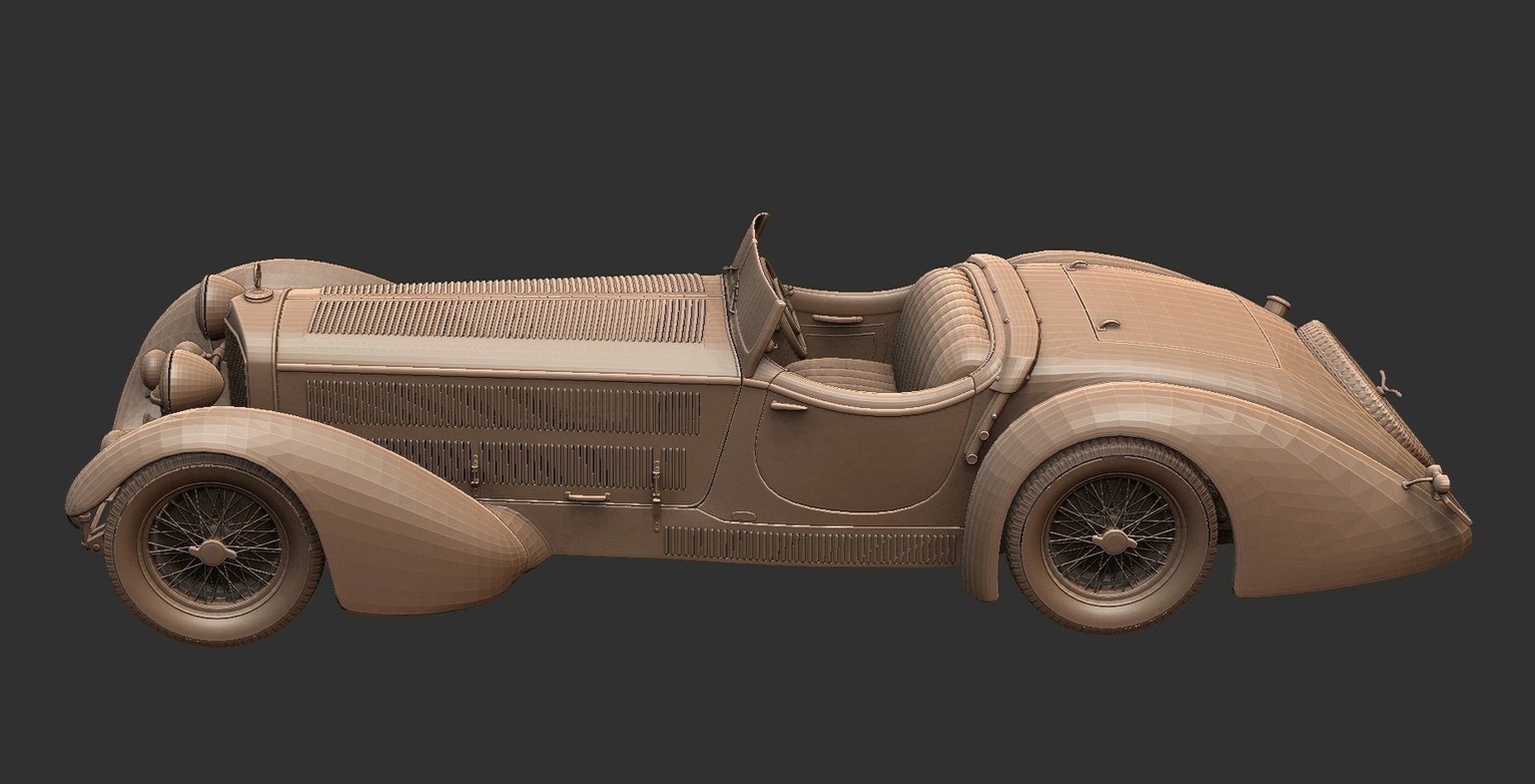 Mercedes-Benz SS Roadster W06 1928 STL 3D Print Model