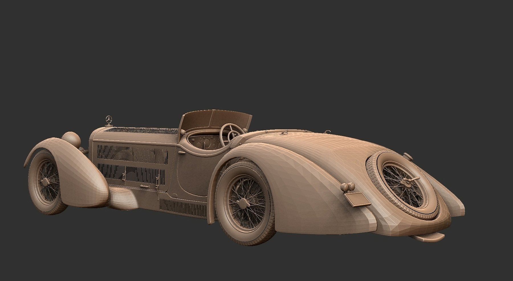 Mercedes-Benz SS Roadster W06 1928 STL 3D Print Model