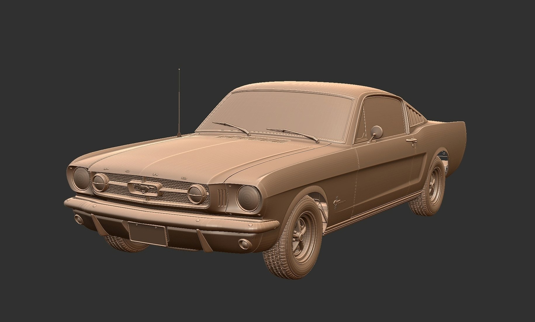 Ford Mustang Fastback 2+2 1965 STL 3D Print Model