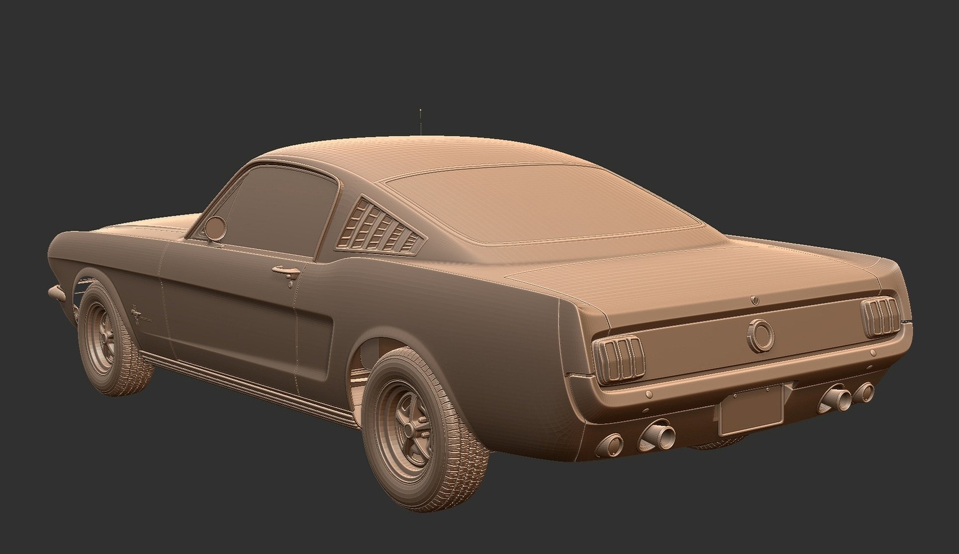 Ford Mustang Fastback 2+2 1965 STL 3D Print Model
