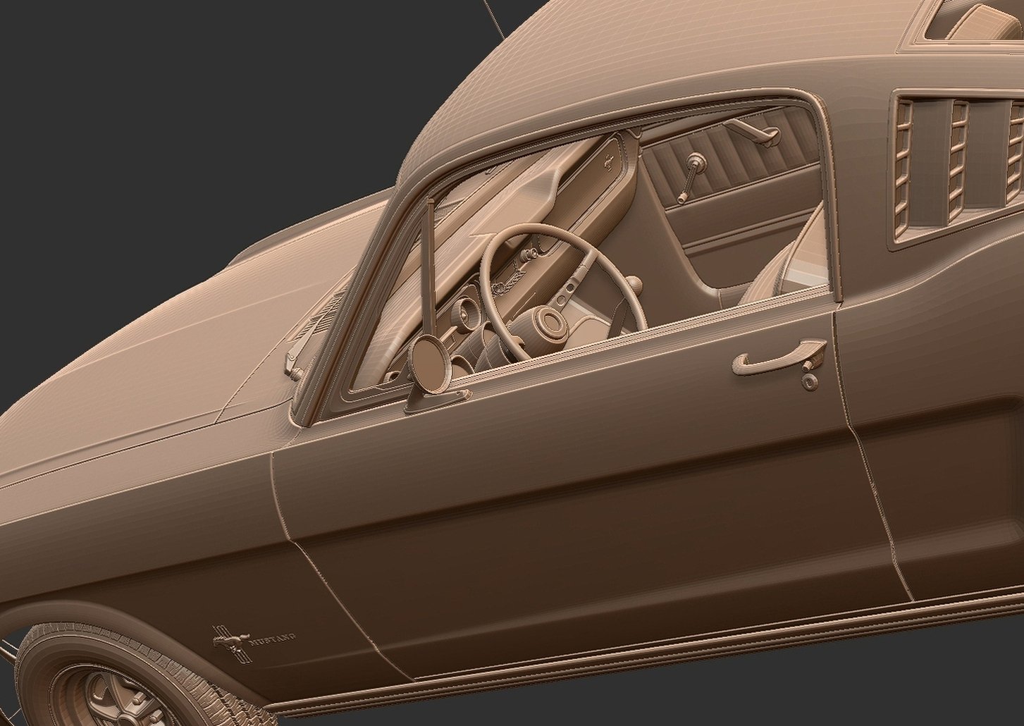 Ford Mustang Fastback 2+2 1965 STL 3D Print Model