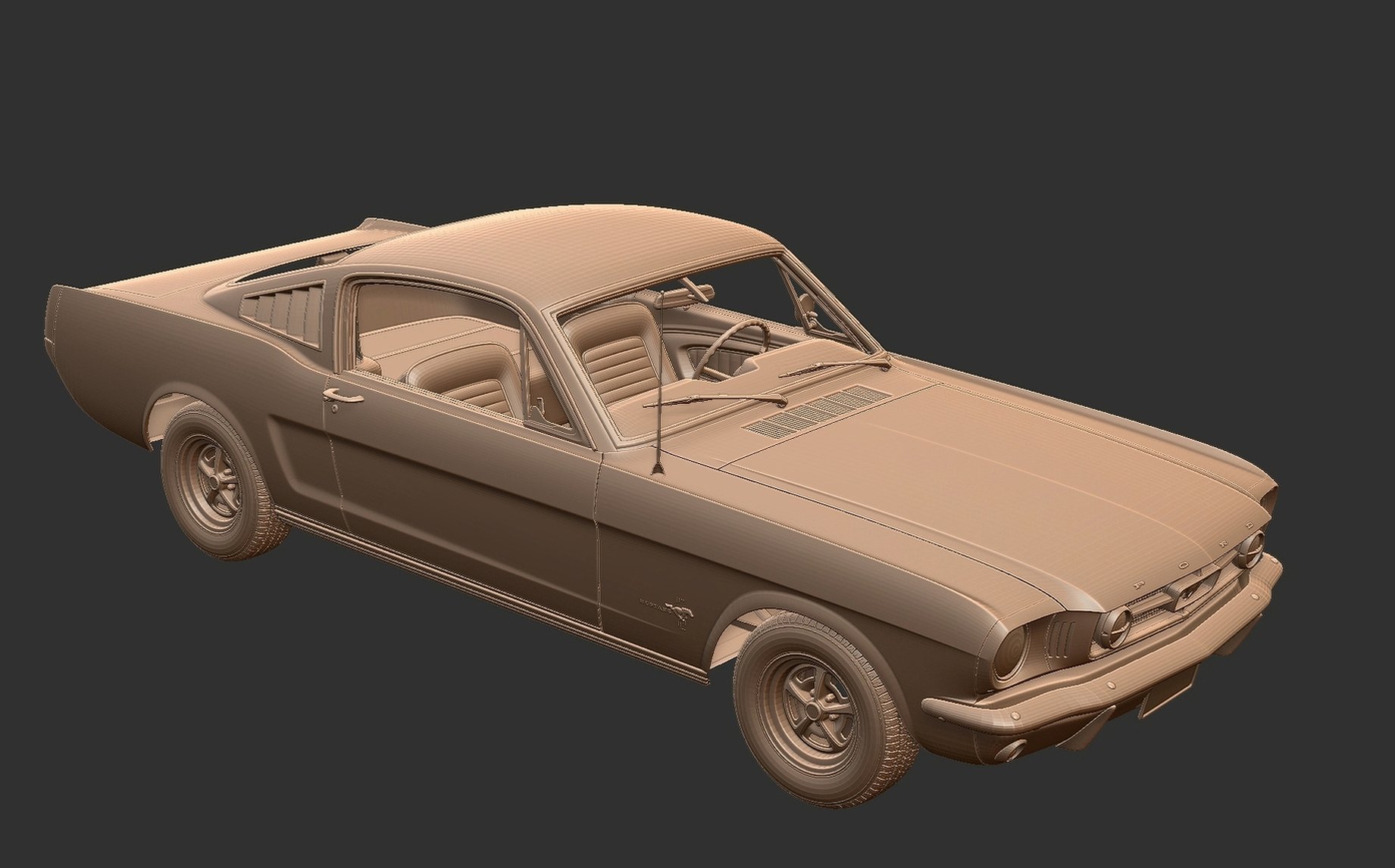 Ford Mustang Fastback 2+2 1965 STL 3D Print Model