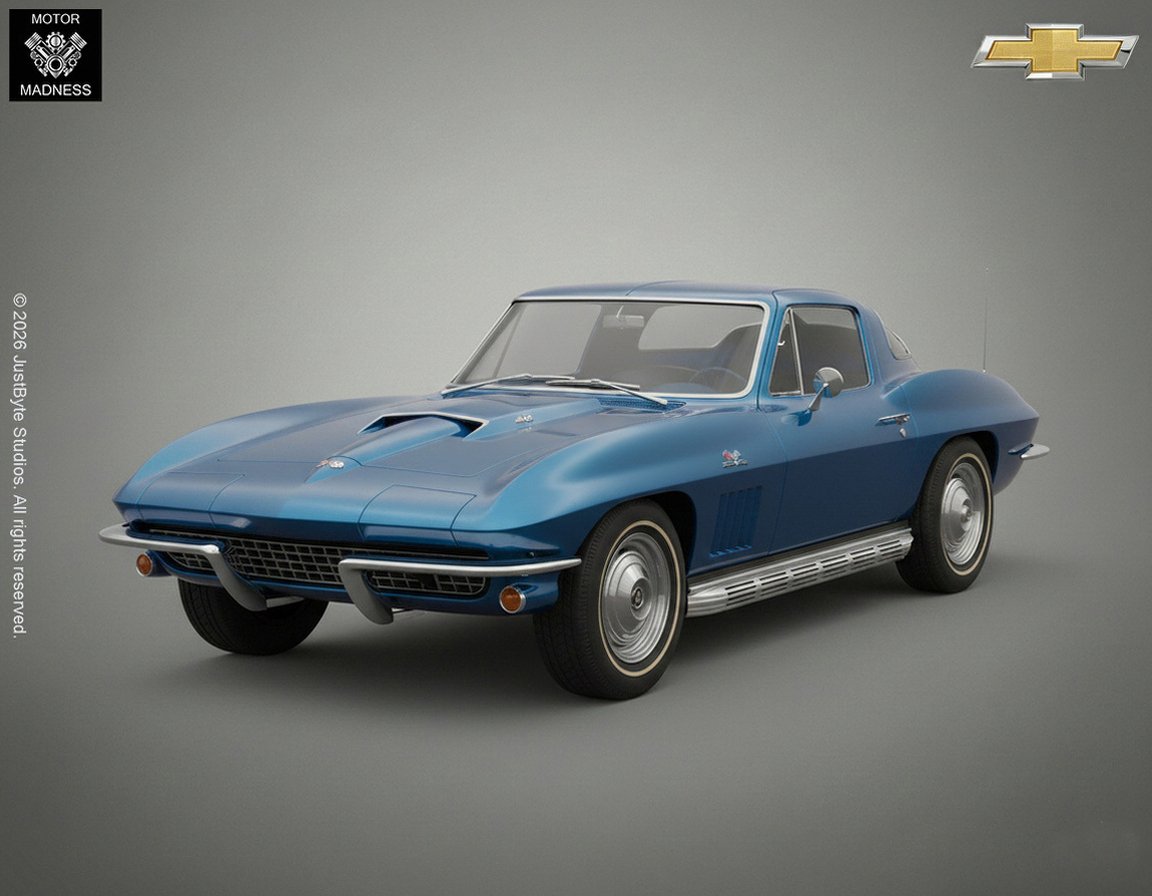 Chevrolet Corvette Stingray C2 1967 STL 3D Print Model