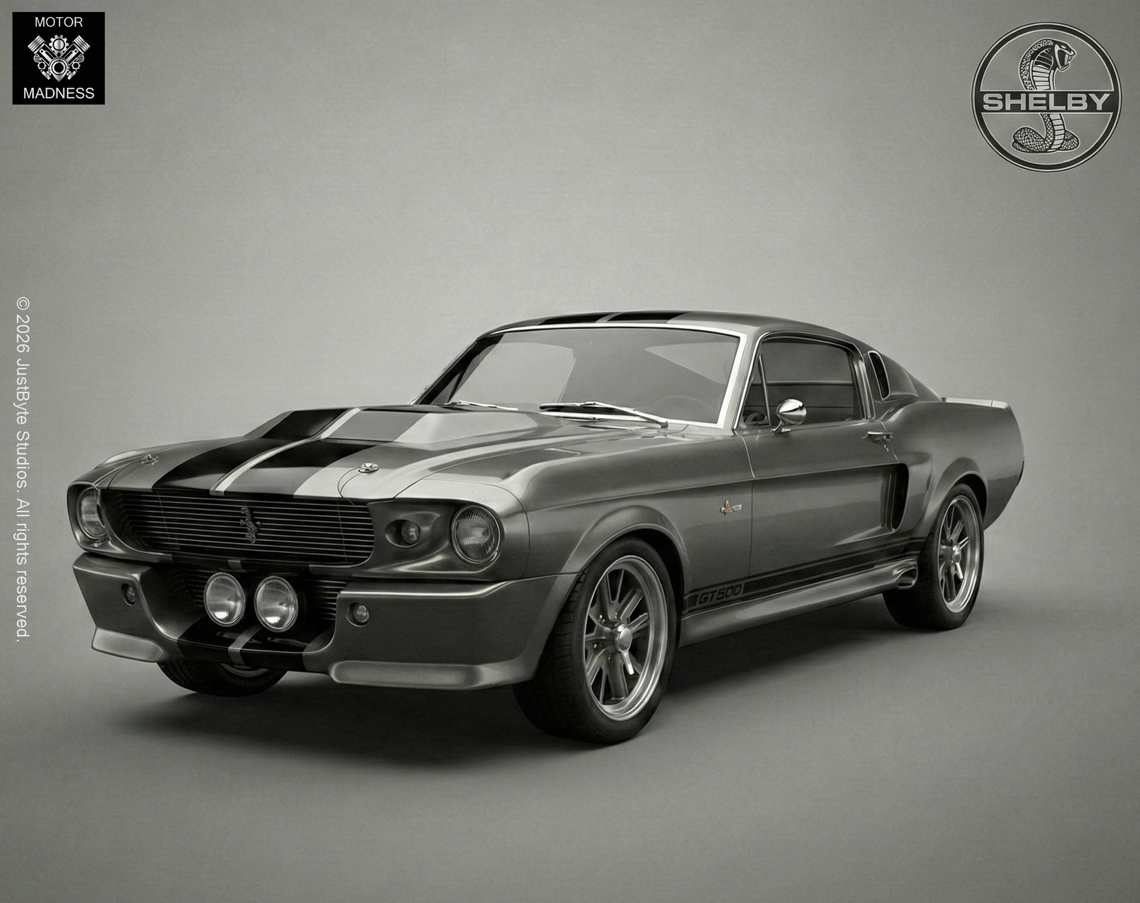 Ford Mustang Shelby GT500 Eleanor 1967 STL 3D Print Model