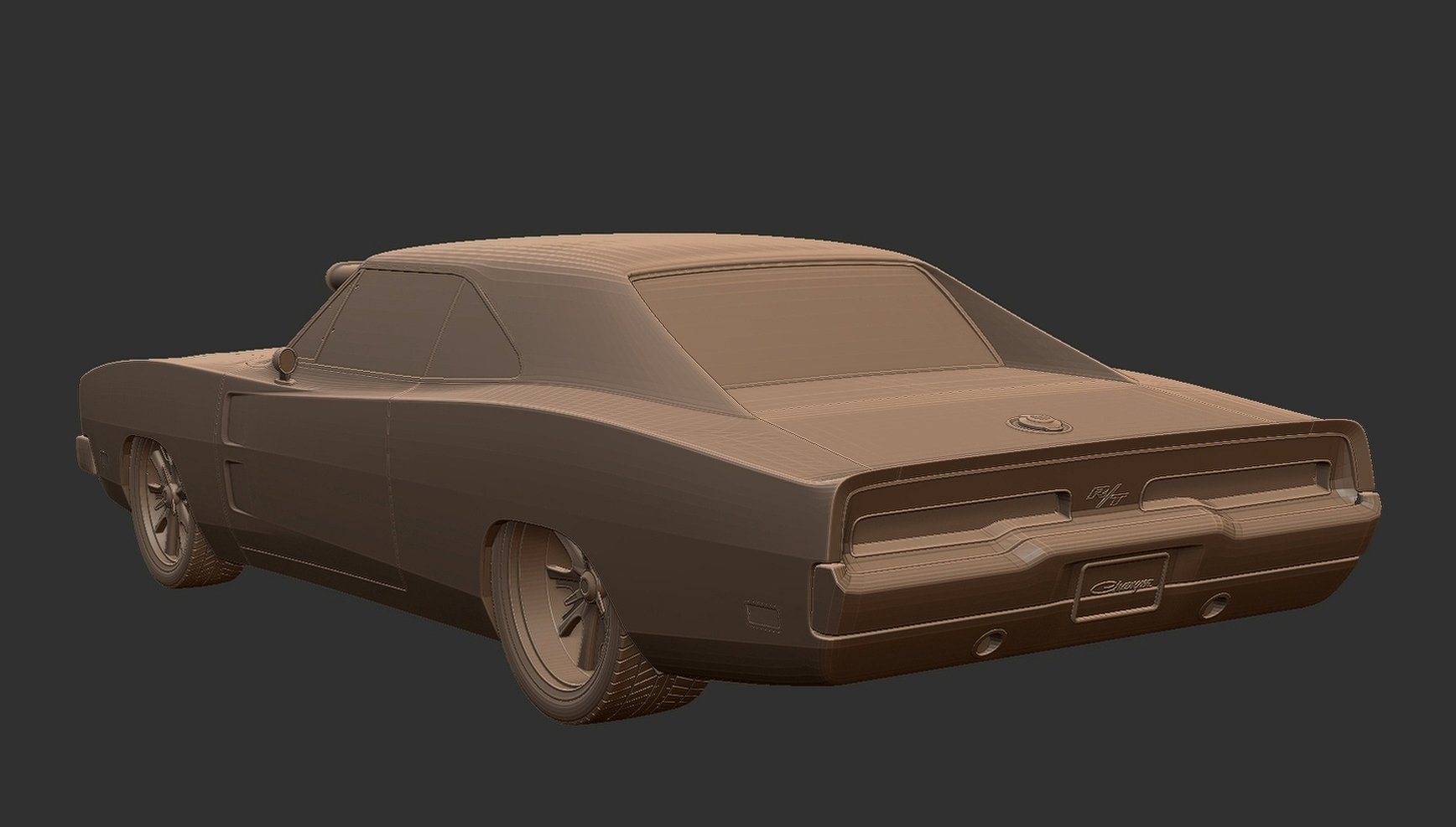 Dodge Charger 1969 Restomod with Blower STL 3D Print Model