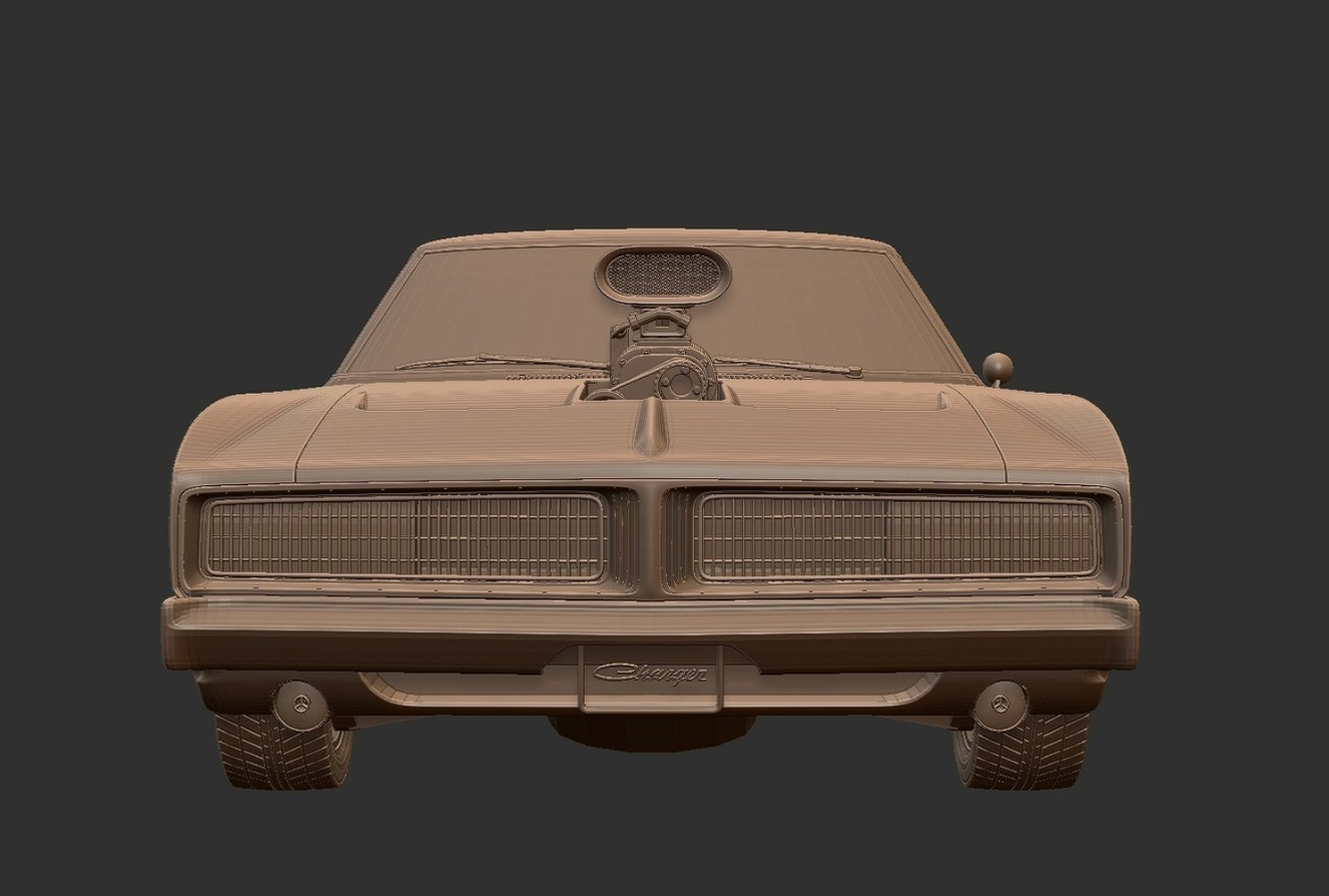 Dodge Charger 1969 Restomod with Blower STL 3D Print Model