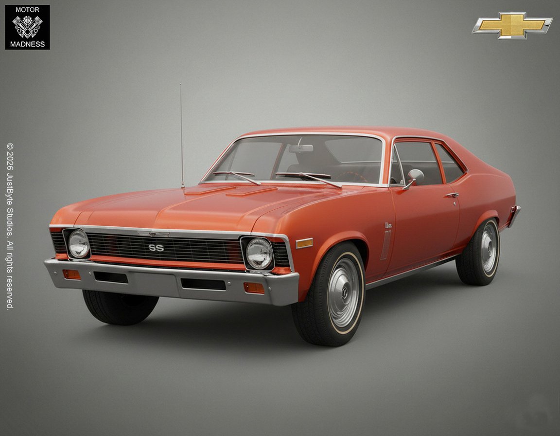 Chevrolet Nova SS 1970 STL 3D Print Model