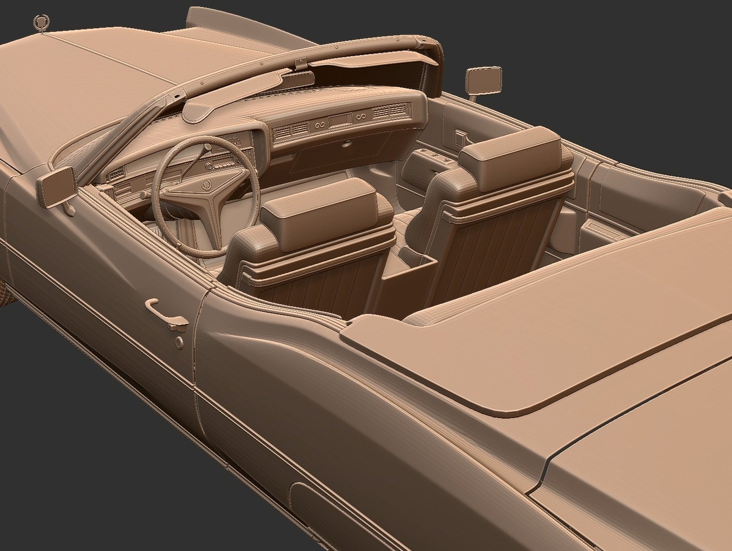 Cadillac Eldorado 1973 Convertible STL 3D Print Model