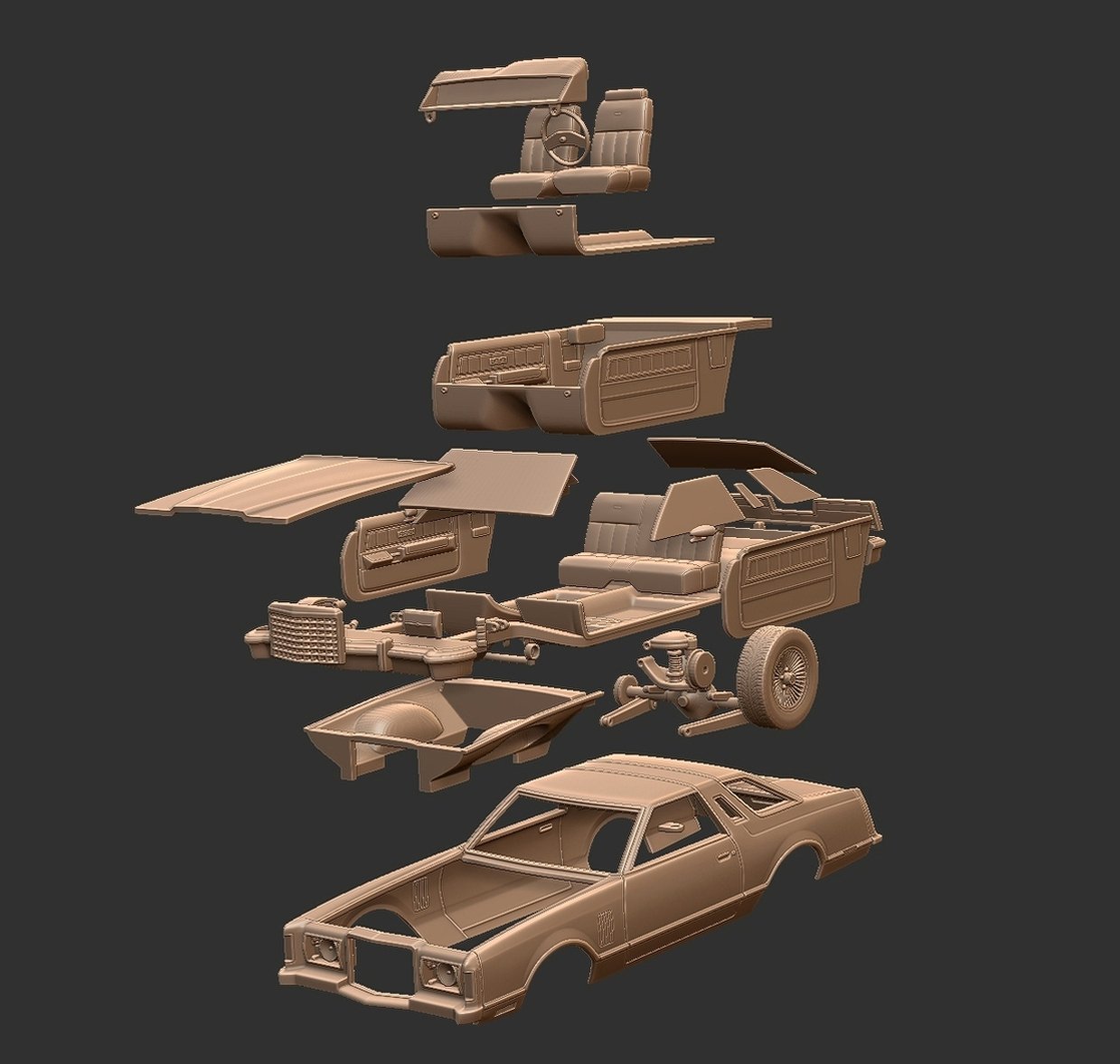 Ford Thunderbird 1977 STL 3D Print Model
