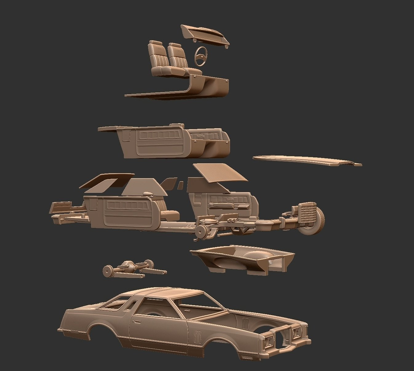 Ford Thunderbird 1977 STL 3D Print Model