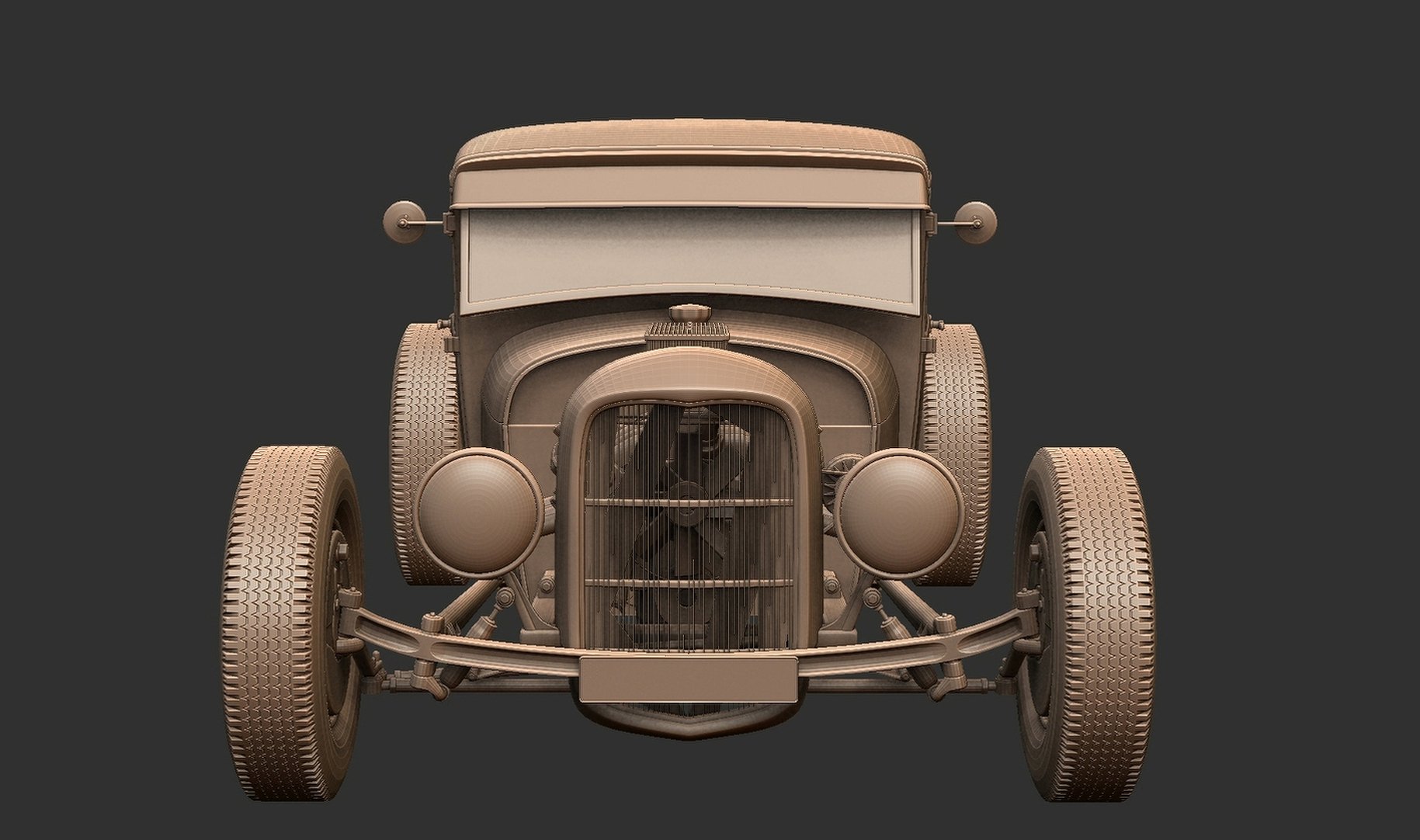 Ford Model A Hot Rod Tudor Sedan STL 3D Print Model