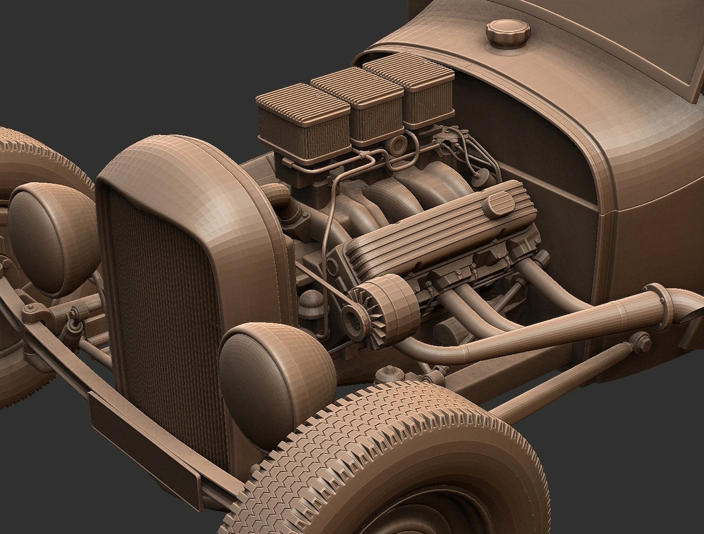 Ford Model A Hot Rod Tudor Sedan STL 3D Print Model