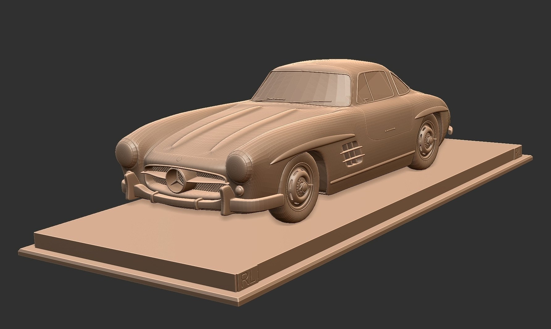 Mercedes-Benz 300 SL Gullwing STL 3D Print Model