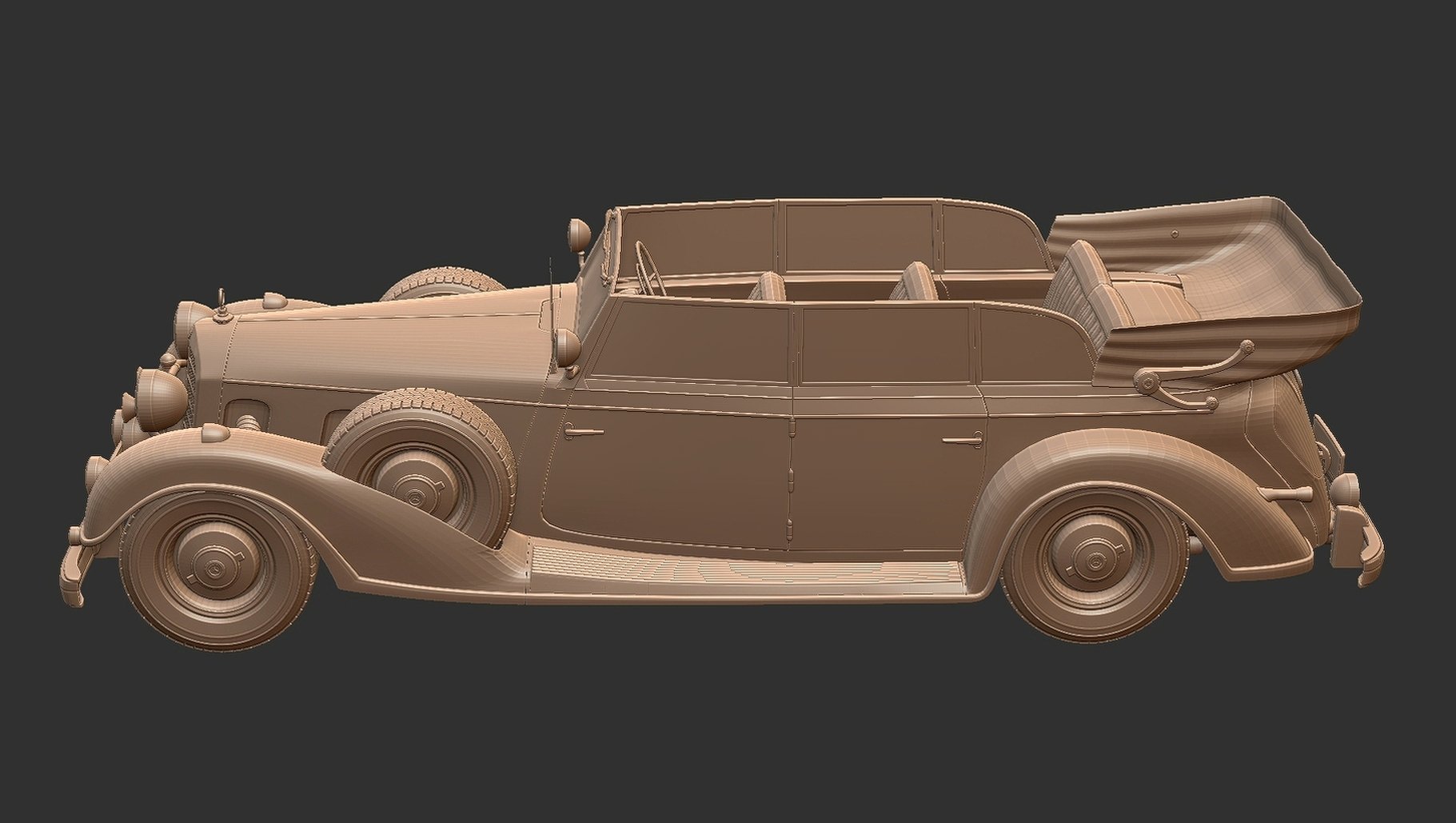 Mercedes-Benz 770K W150 Grosser Cabriolet STL 3D Print Model