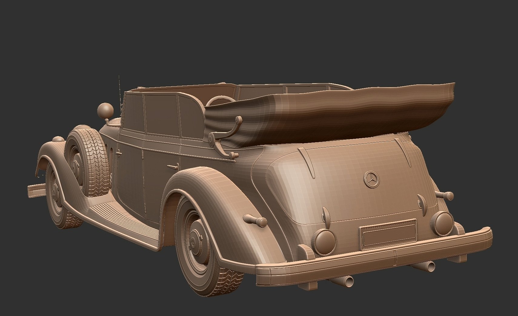 Mercedes-Benz 770K W150 Grosser Cabriolet STL 3D Print Model