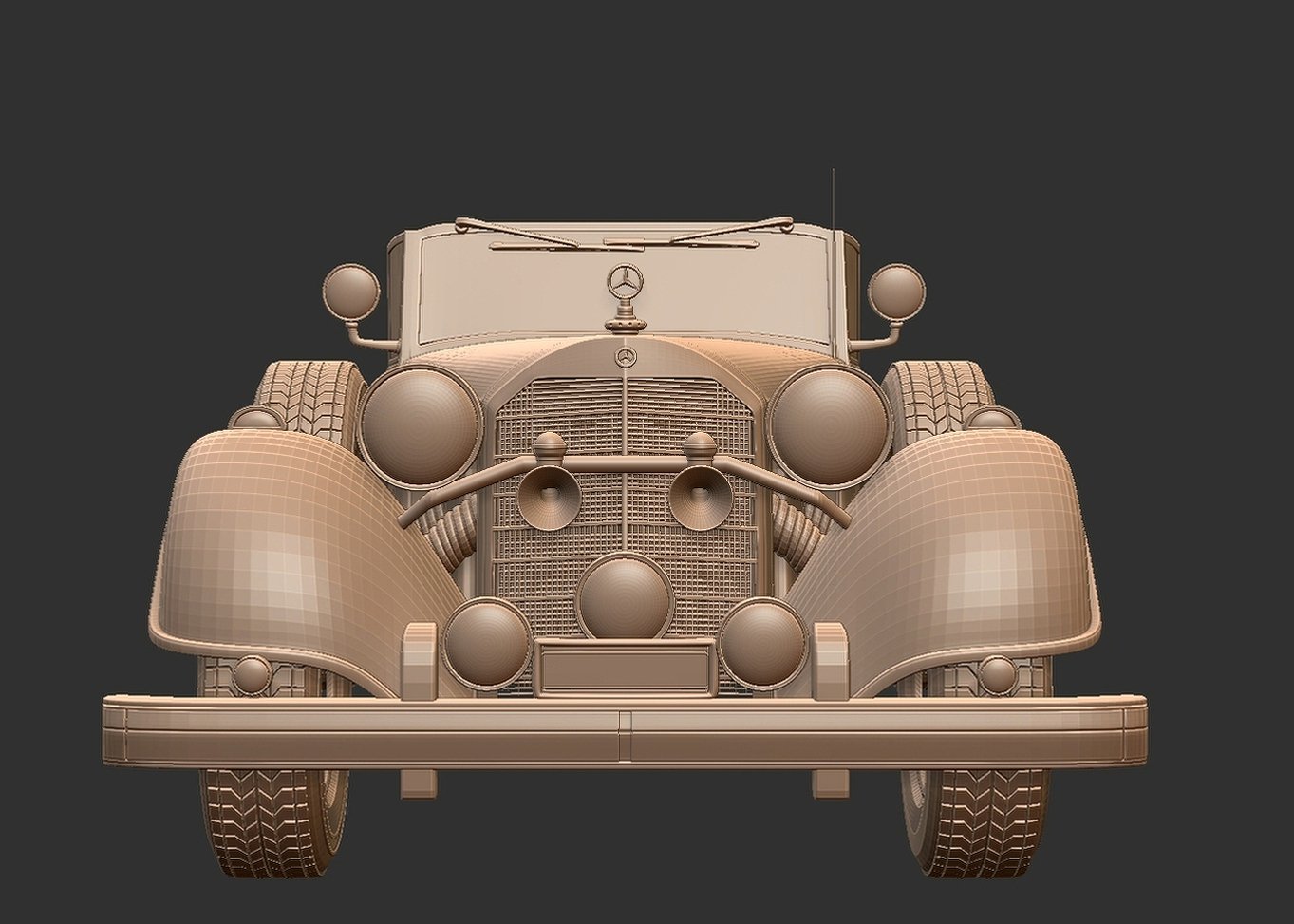 Mercedes-Benz 770K W150 Grosser Cabriolet STL 3D Print Model