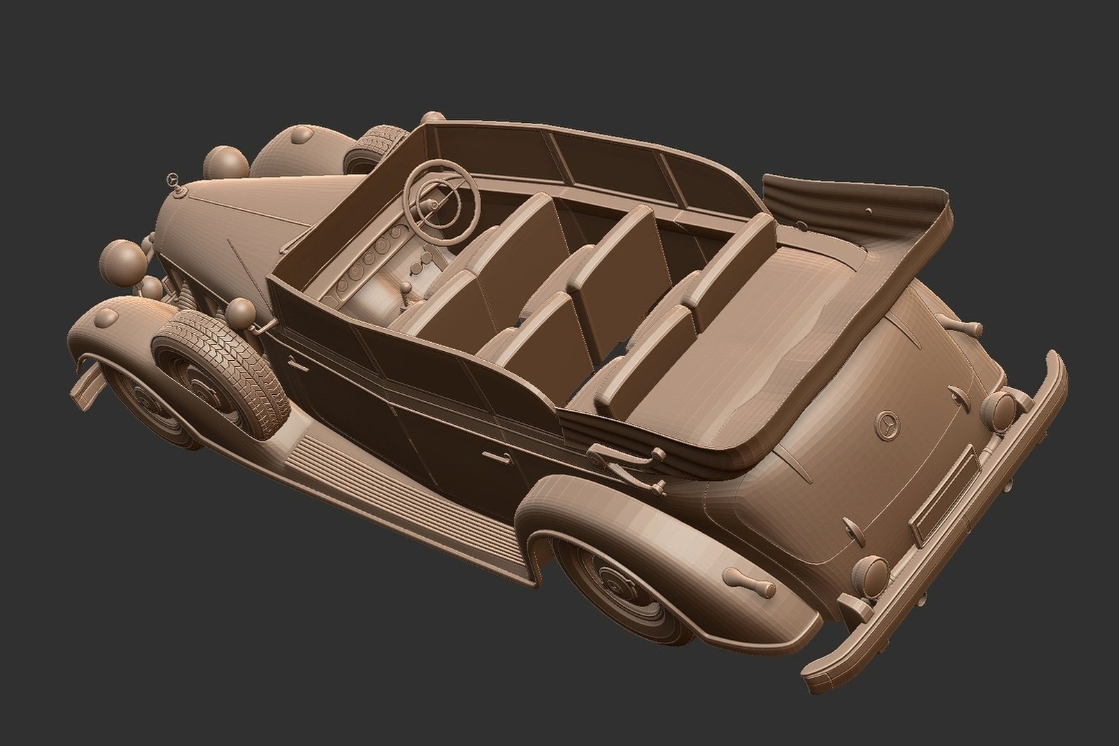 Mercedes-Benz 770K W150 Grosser Cabriolet STL 3D Print Model